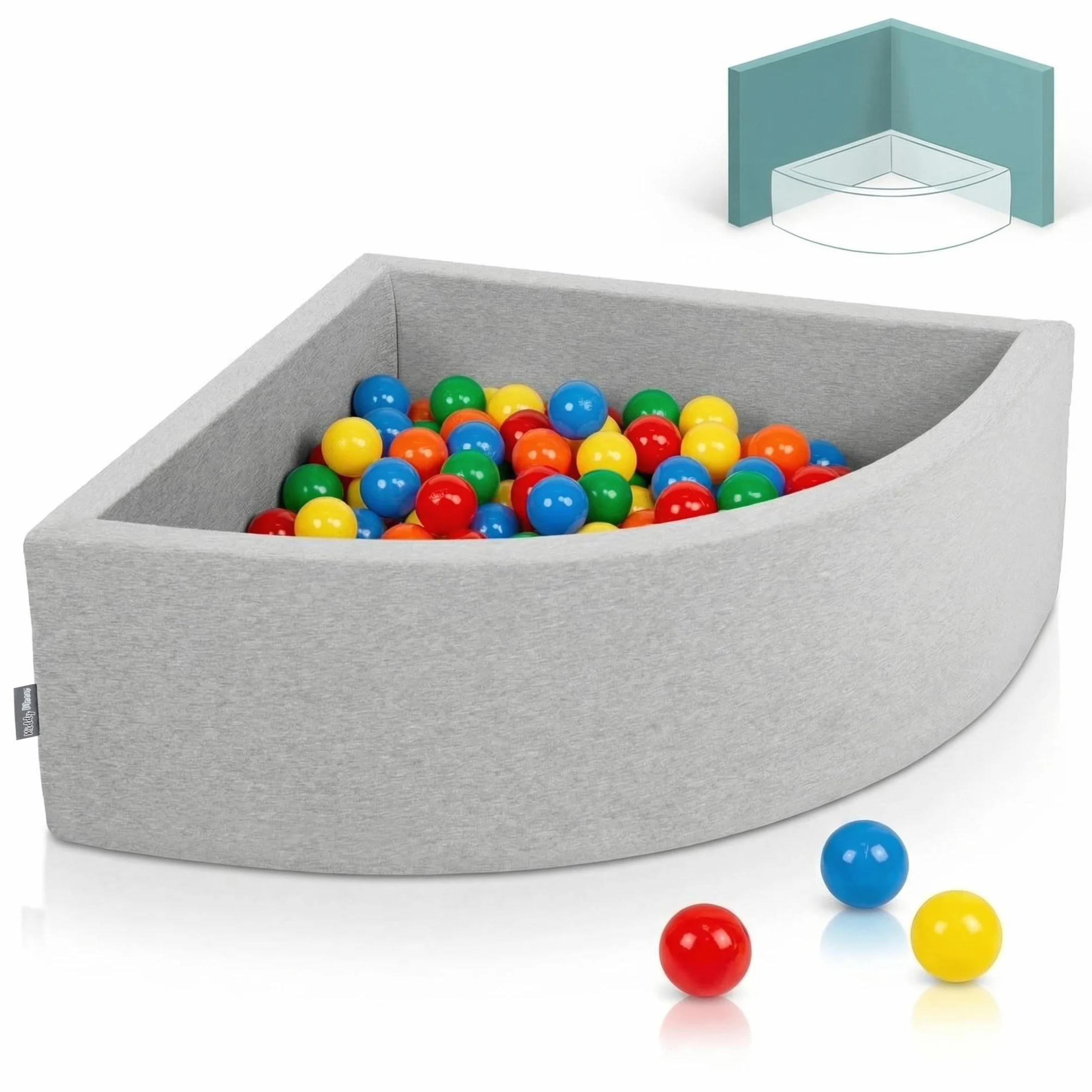 KiddyMoon Piscina di Palline Colorate ∅7Cm per Bambini Quarto Angolare