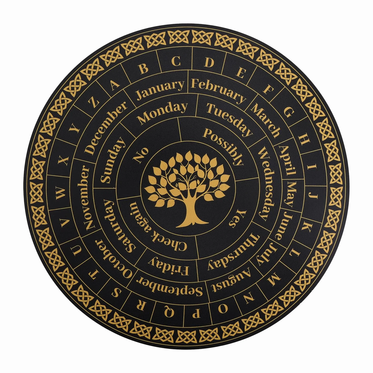 Tavola Divinatoria per Pendolo 28cm Legno Albero della Vita con Lettere Strumenti di Divinazione