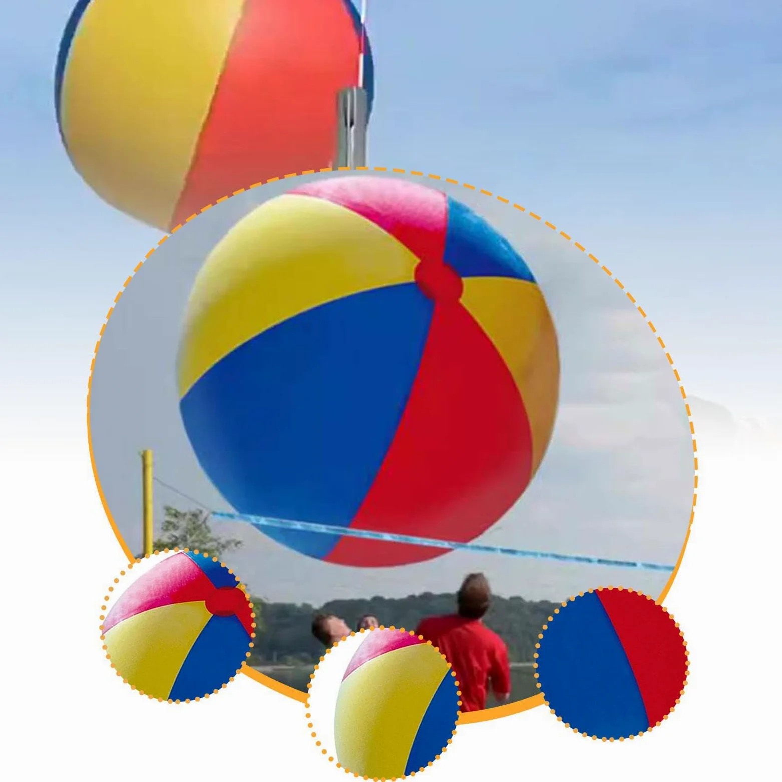 Pallone da Spiaggia Gonfiabile, Gioco da Giardino, Giocattolo Acquatico Estivo, Enorme, Pieghevole, Facile da Trasportare, Divertimento All'aperto, 120 cm