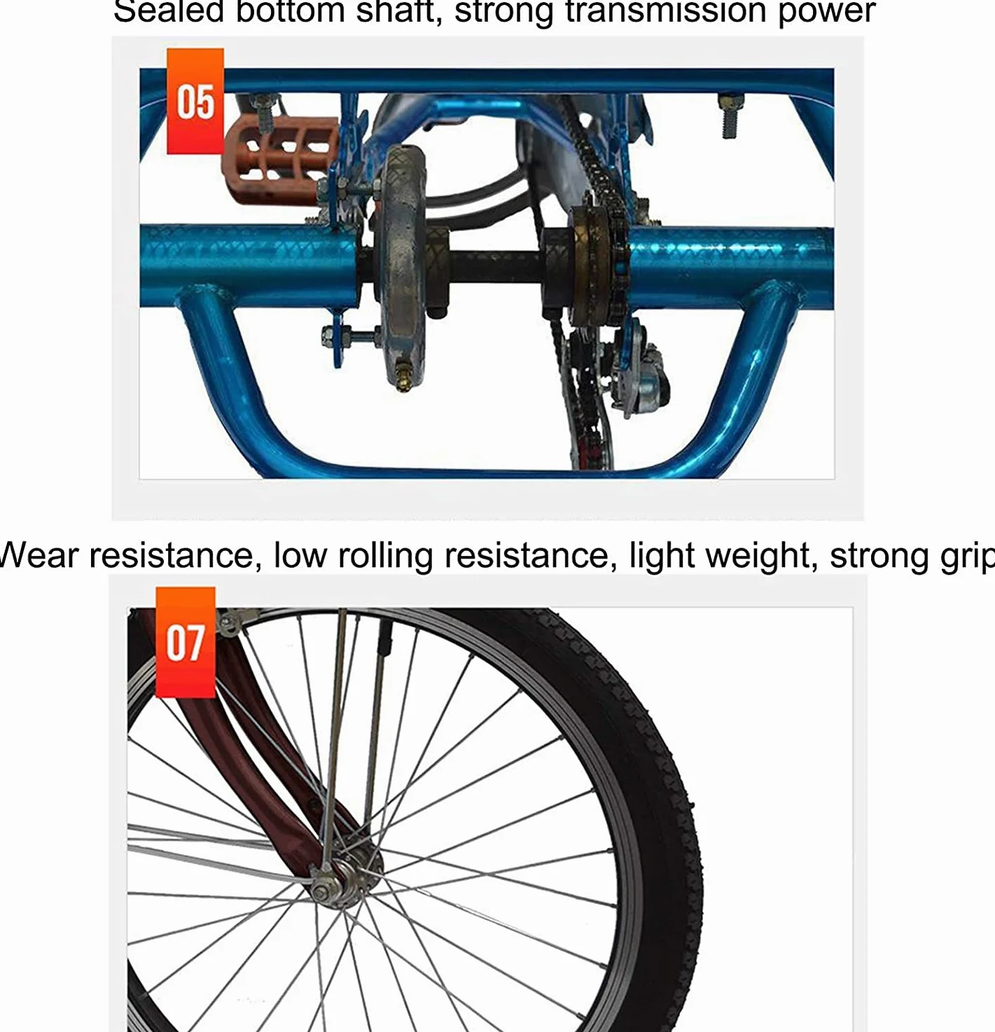 Tricicli di carico per adulti, bici da cruc, triciclo per adulti, pedale di manodopera da 50,8 cm con sedile regolabile, bicicletta a 3 ruote con cestino per la spesa, Lights Bell for Men