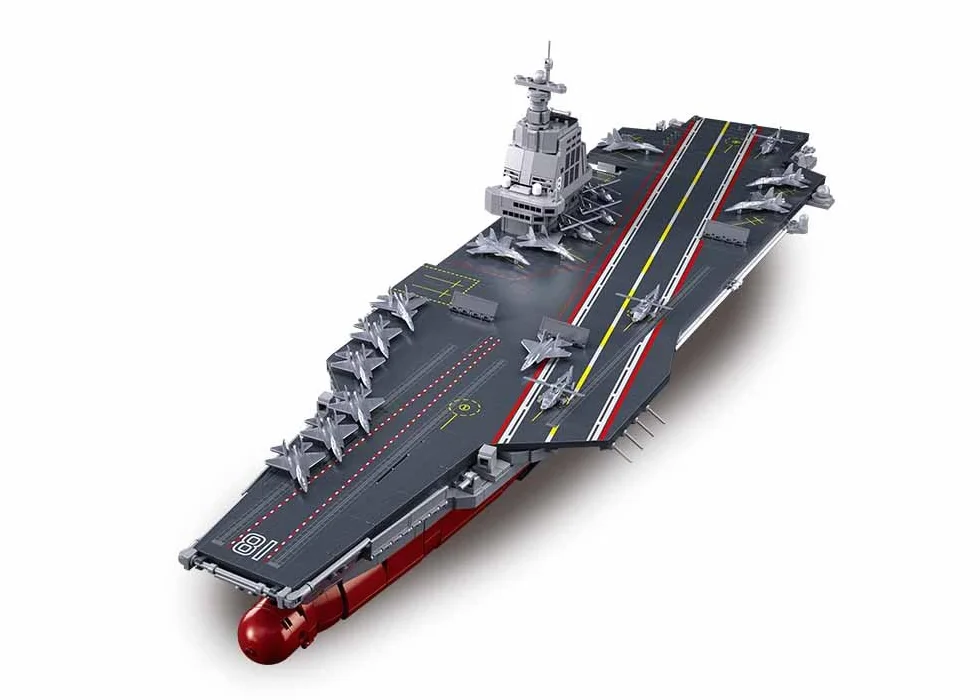 Sluban Fujian M38-B1188 - Set di modelli portaerei, scala 1:450, 1312 pezzi, nave da guerra marina