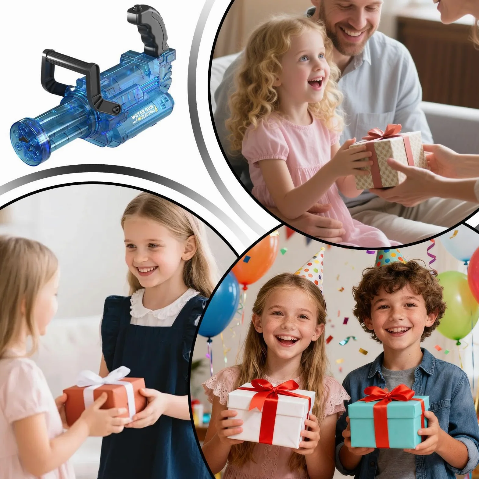 Pistola a spruzzo elettrica per bambini, con luce e | Giocattolo ad acqua per bambini per feste estive, giardino, cortile, campeggio