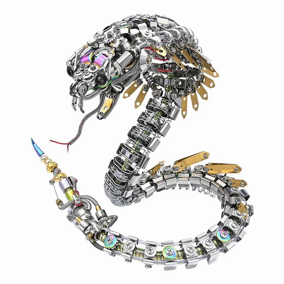 Vipernkobra - Set di puzzle in metallo 3D, per adulti, teenager, Steampunk, meccanico, snake 3D, in metallo, modellino giocattolo regalo, 1000 pezzi