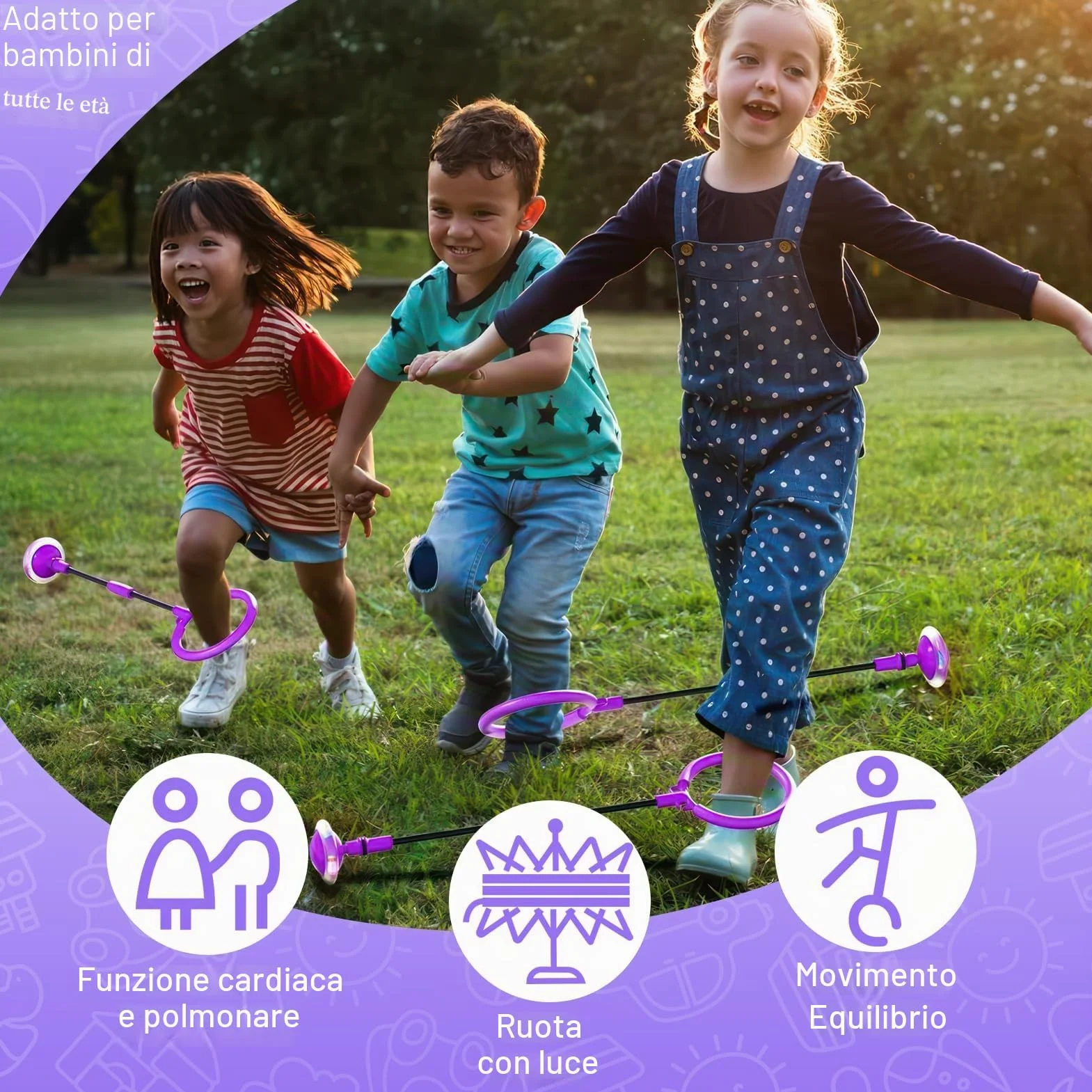 Anello di Salto Della Palla per Caviglia,Palla da Salto Pieghevole Ankle Skip Ball Lampeggiante Palla per Saltare Regalo Giochi per Bambini 6, 8, 9, 10, 11, 12 AnniCaviglia