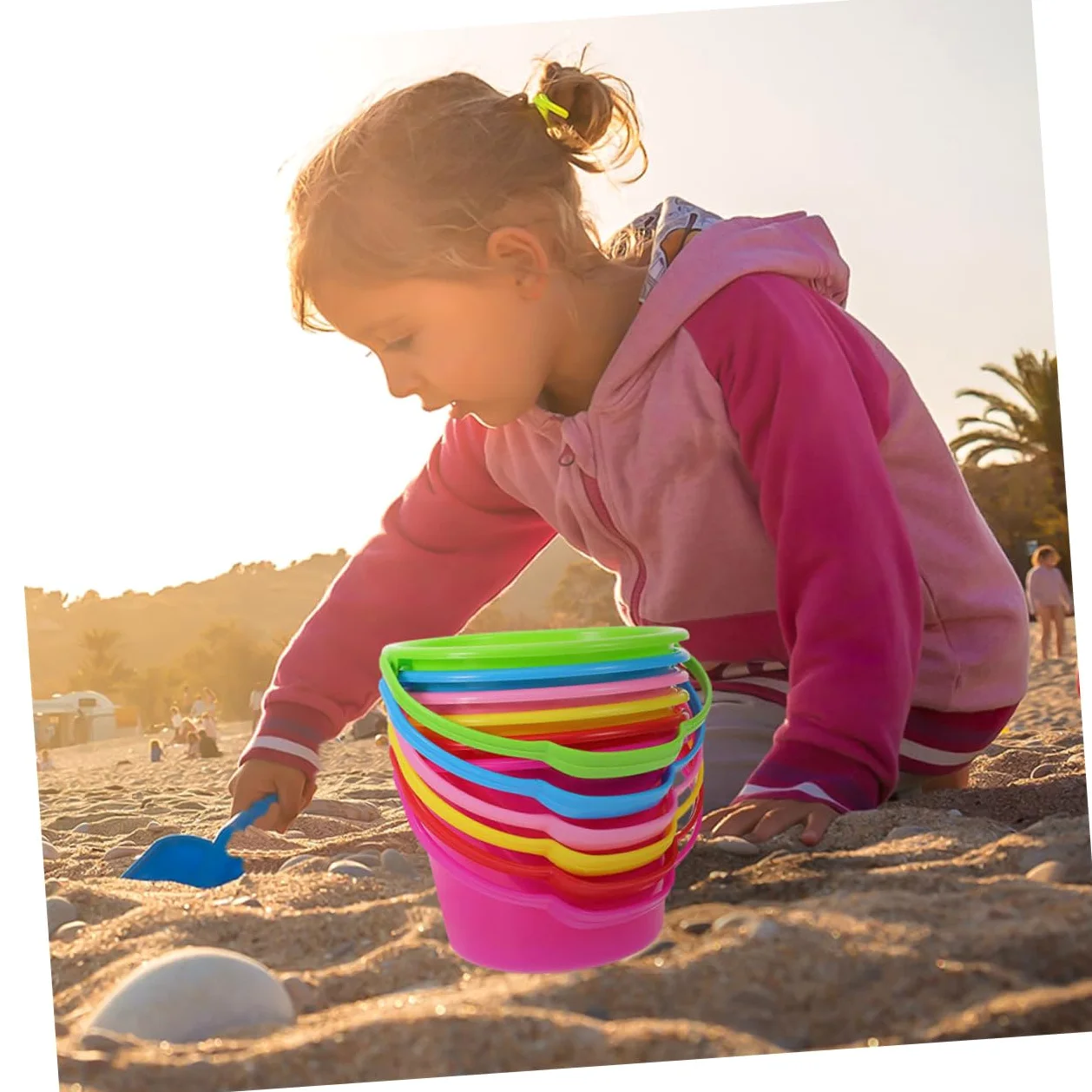 Secchielli per Mare 12pezzi Abs per Vacanze Estive Ragazzo Ragazza | Giocattoli per Spiaggia, Uso All'aperto e Giardino, Design Versatile, Apprendimento Sicuro, 12 Pezzi