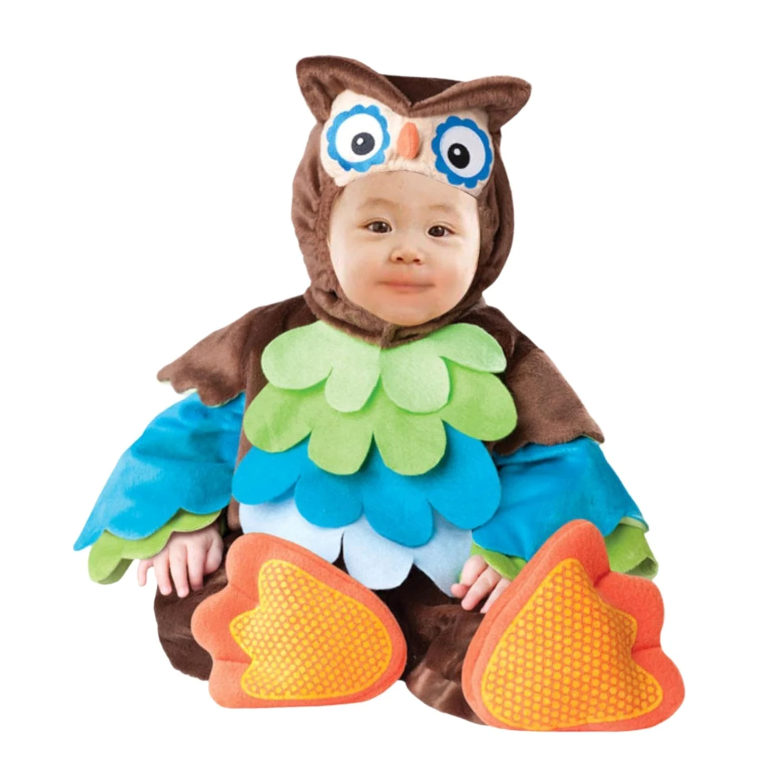 rockible Costume da Cucciolo di Animale, Tutina con Cappuccio, Accessorio per Travestimenti, Divertente e Originale, per Halloween, spettacoli teatrali e, Gufo, S