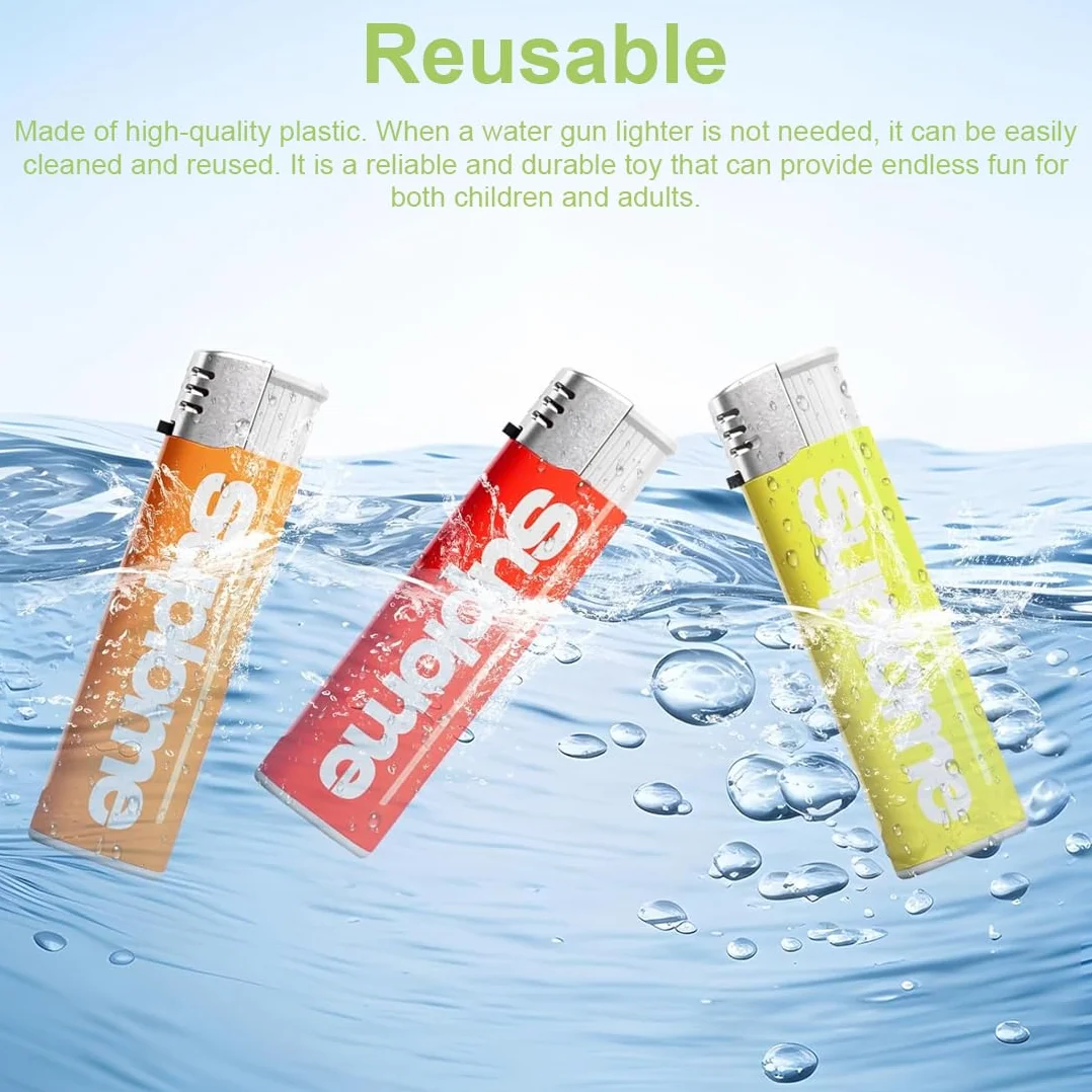 3 pezzi Prank, accendino a spruzzo d'acqua Prank, Lighter Pranks, Water Shooting Toy Lighter