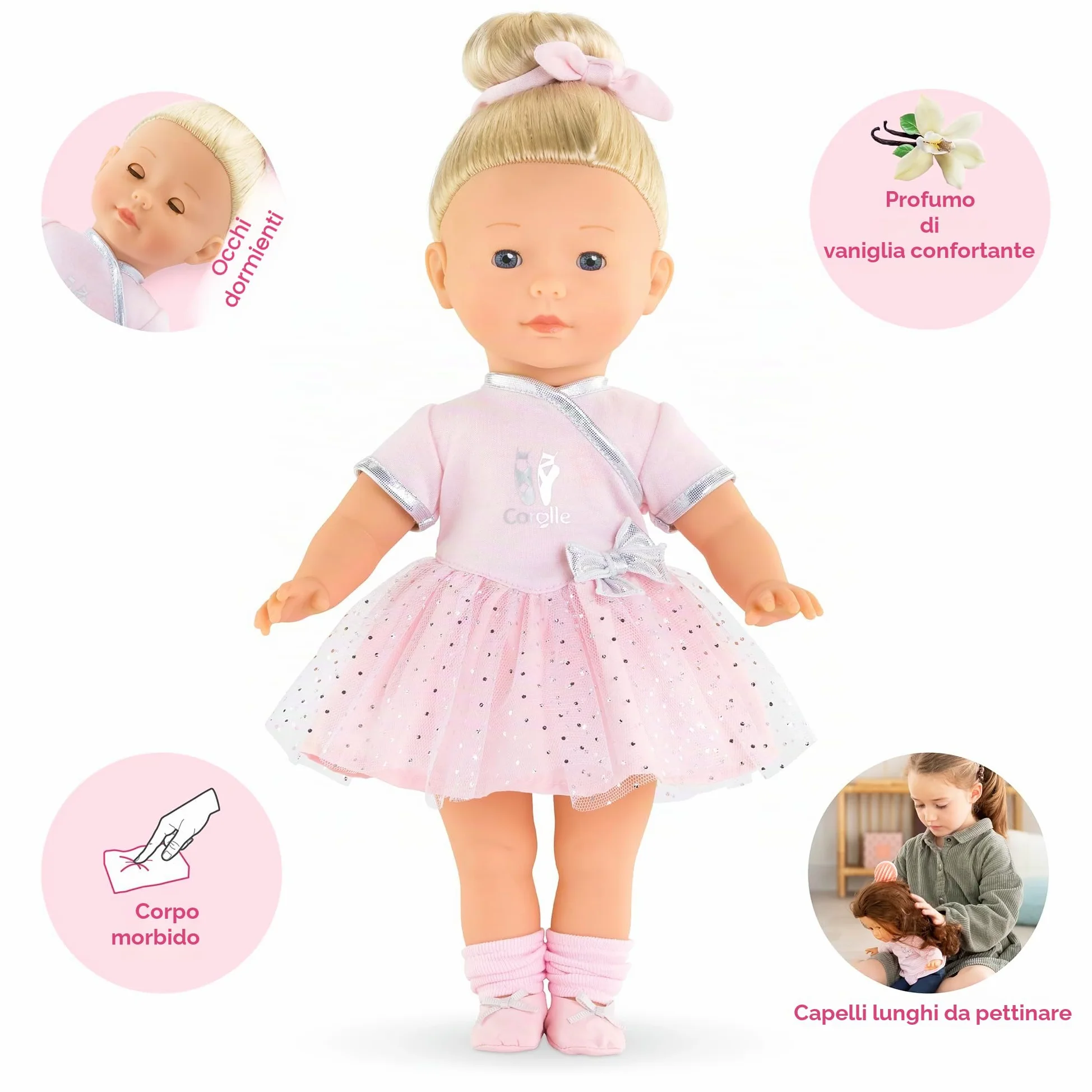 Corolle Poupée Constance Ballerine - 36 cm - personnalisable - des 3 ans