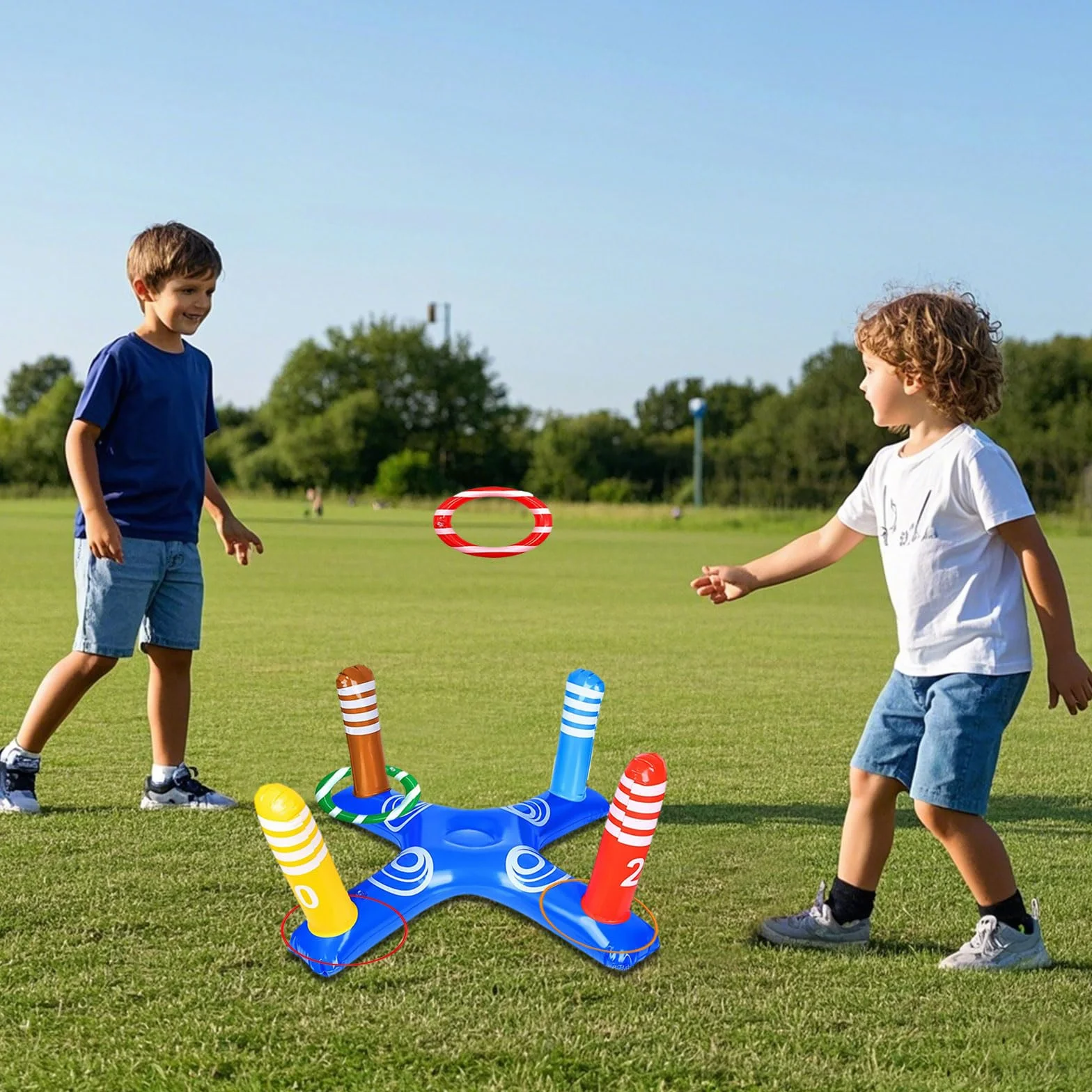 Giochi Gonfiabili per Piscina, 10 Pezzi Giocattoli Gonfiabile Piscinas Adulti con Croce Giocattoli Piscina Gonfiabile Anelli da Lancio, Giochi Gonfiabili Piscinas, Gioco di Lancio ad Anelli per Adulti