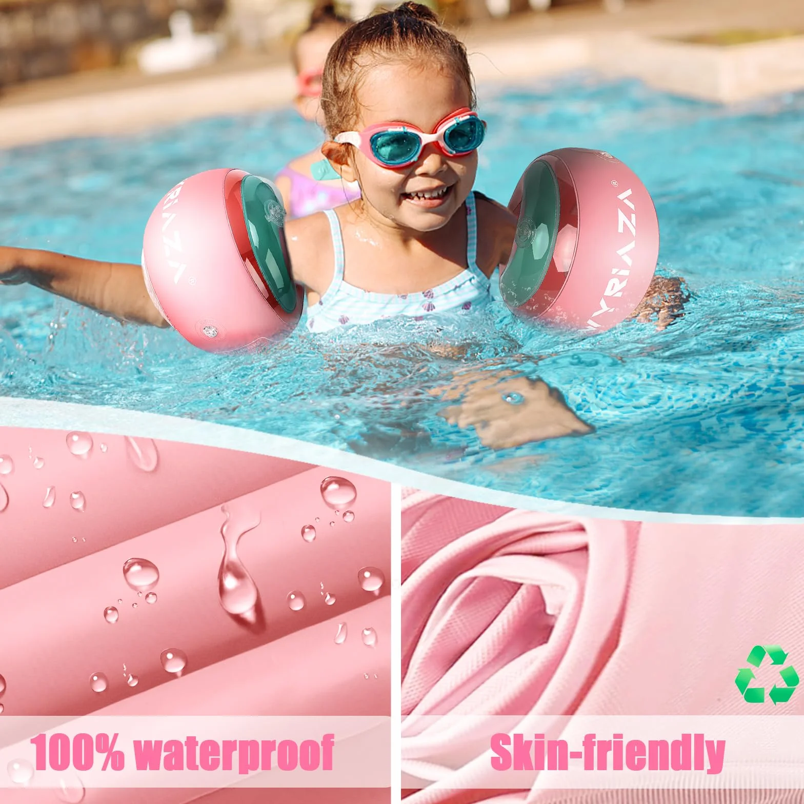 LOOWARTS Braccioli Bambini 1 2 3 4 5 6 anni, Braccioli Bambini 1 anno，Swim Armbands Braccioli Pool Rotondi Piscina Gonfiabile dei Bambini, adatto Bambini che Pesano 5-25 KG.