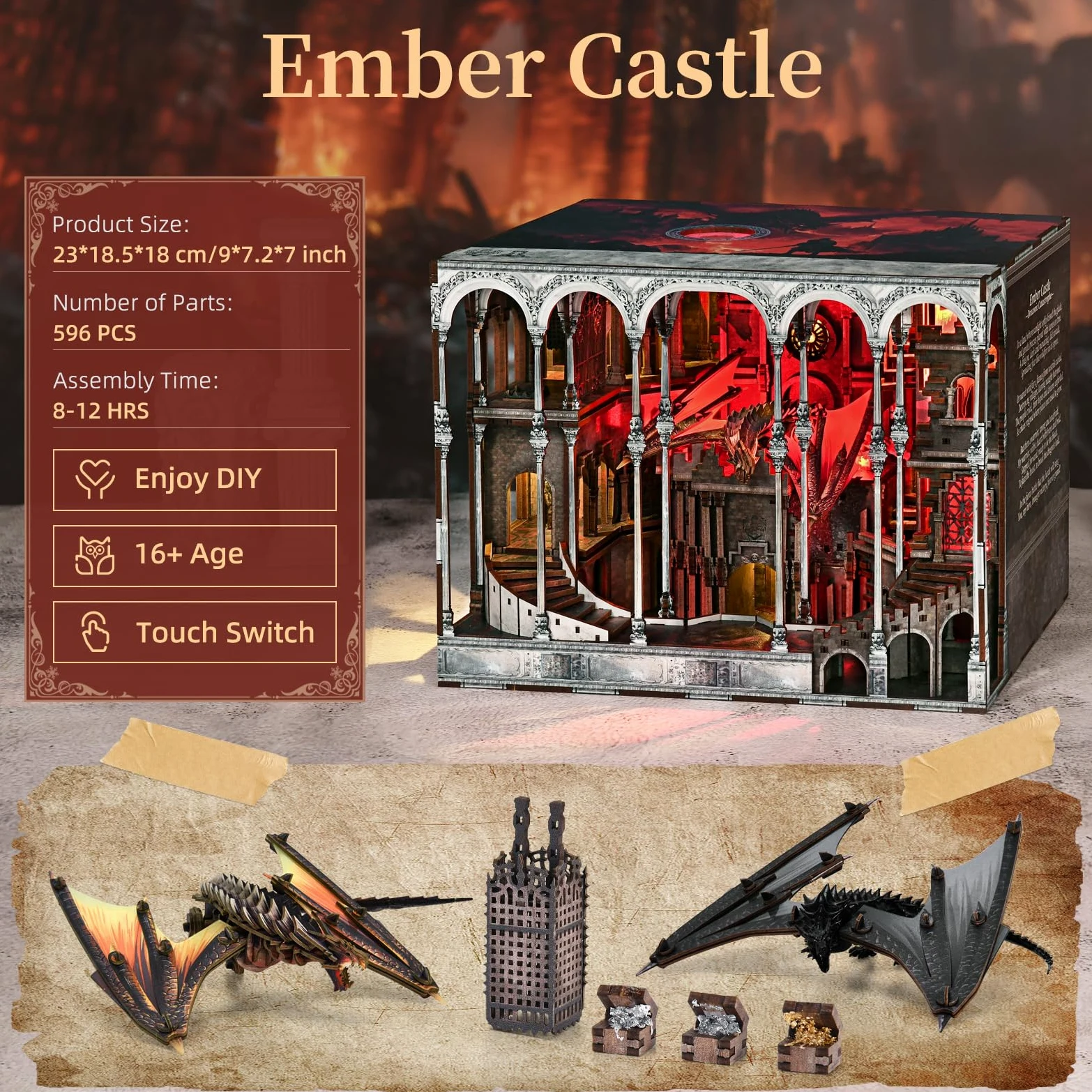 MiniCity Kit per angolo libro, kit fai da te in miniatura per adulti e ragazzi, casa delle bambole Booknook, puzzle in legno 3D per libreria, regali fai da te per familiari e amici