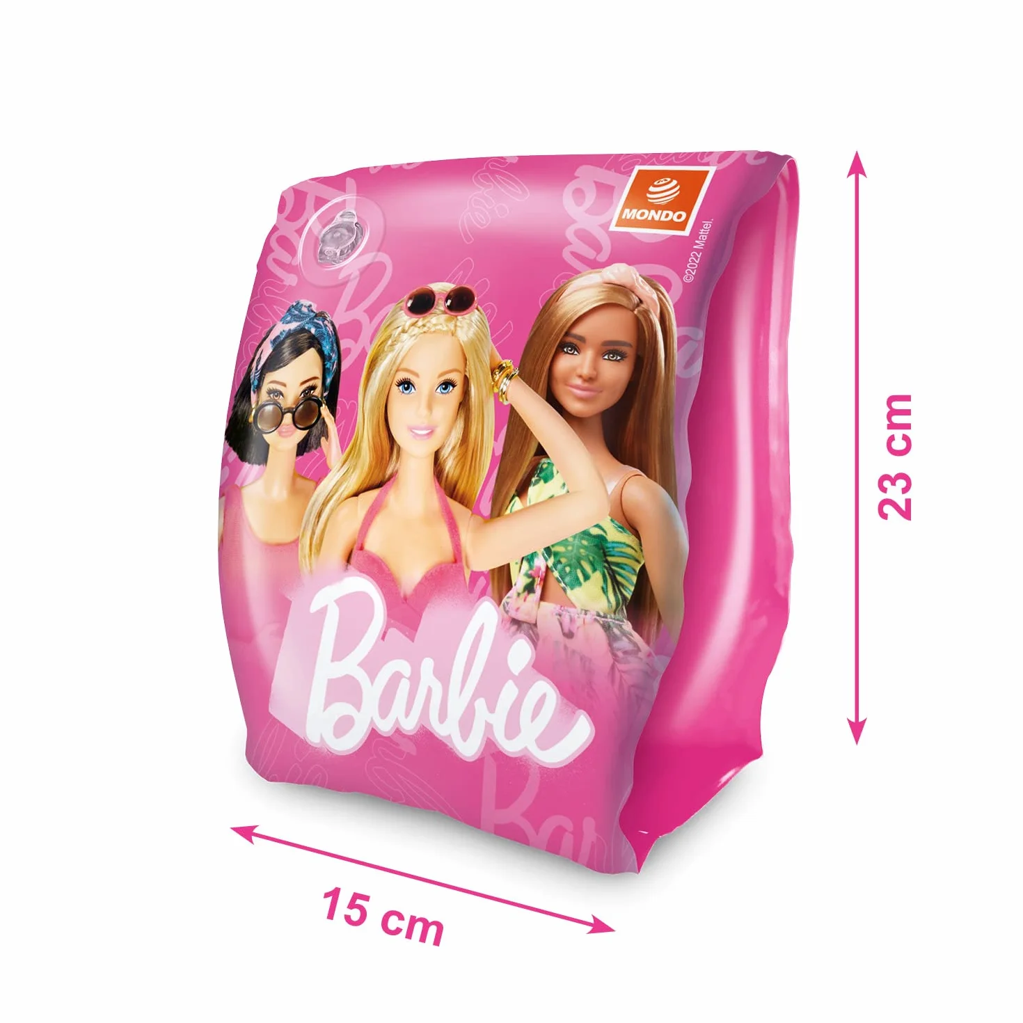 Mondo Toys - BARBIE Arm Bands - Braccioli di Sicurezza per bambini - Materiale PVC - Adatti a bambini da 2 a 6 anni con Peso 6-20 kg - 16936