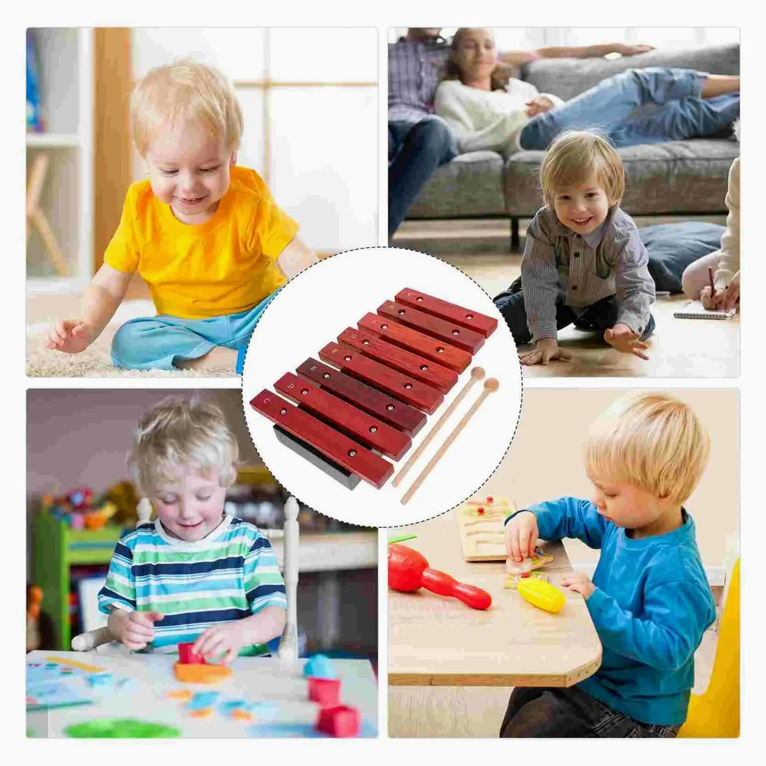 Eight Note Wooden Xylophone | Strumento musicale 8 note I suoni di percussioni creano melodie