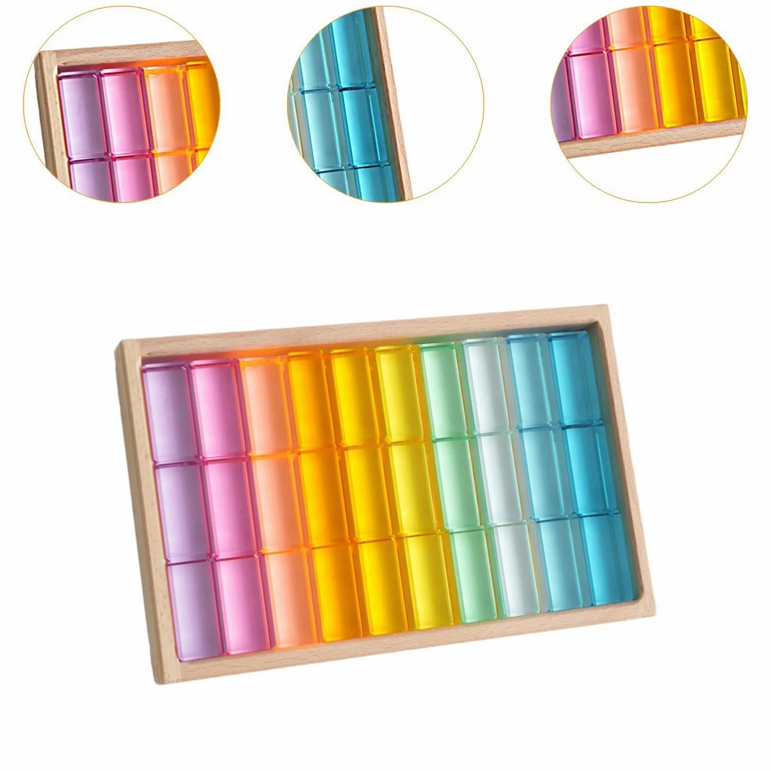 Set di Gioco di Impilamento di Cubi Colorati - Giocattolo Educativo per Bambini, Come immagine, 30 pezzi