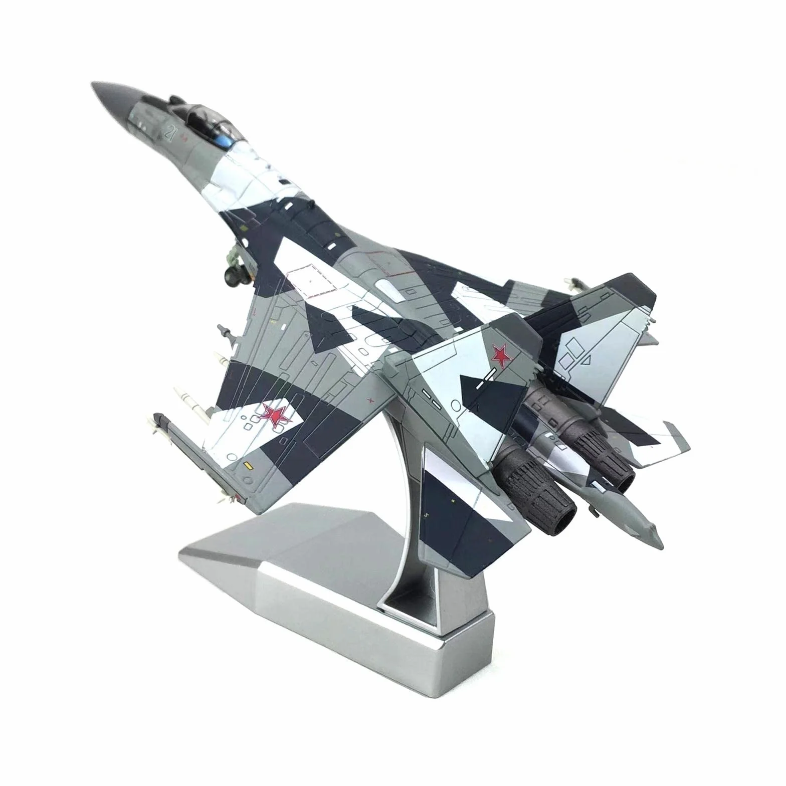 F Fityle Sukhoi SU-35 Modello Aereo da Caccia in Metallo 22x14,5 cm
