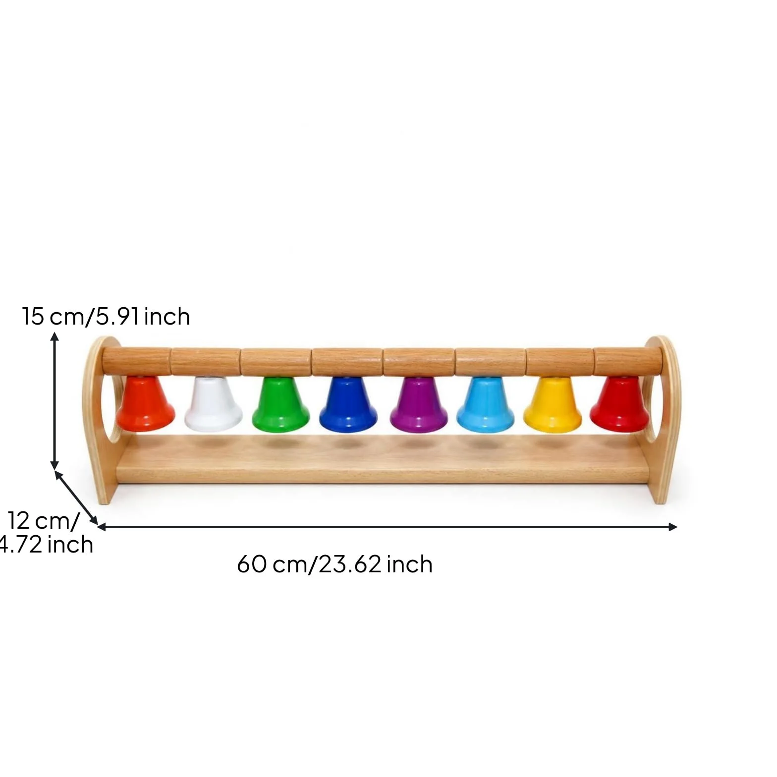 MagiDeal Giocattolo Musicale Bambini Xilofono Percussioni Legno Metallofono Base Robusta in Legno con Metalliche Asta Orizzontale per Montaggio Sicuro Adatto a Asilo Aula Casa