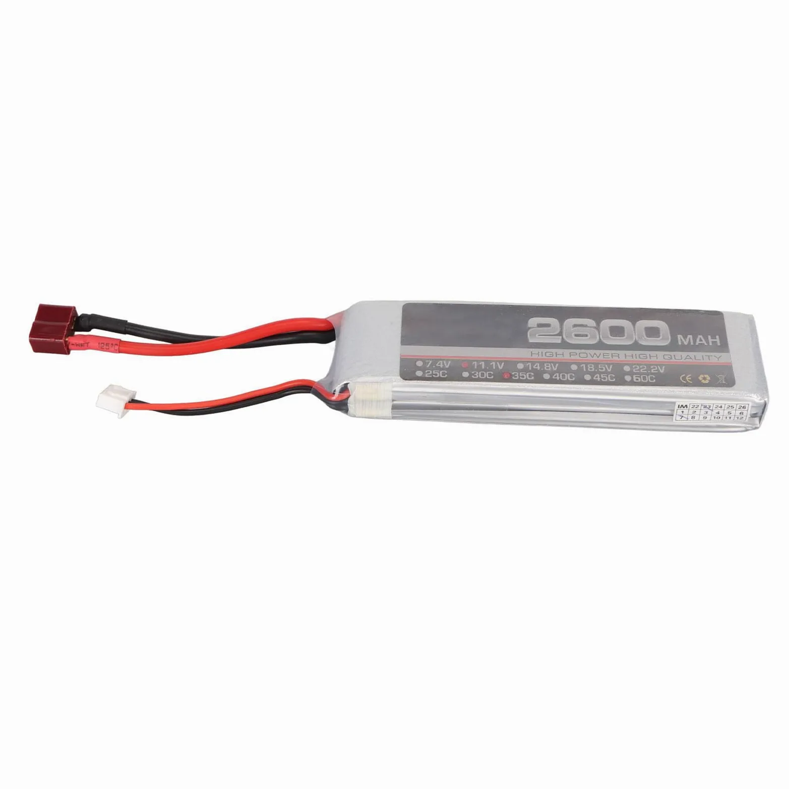 11.1V 35C 2600mAh 3S RC Lipo Batteria, per FPV Racing Drone Quadcopter Elicottero Aereo RC Boat RC Modelli (T Plug)