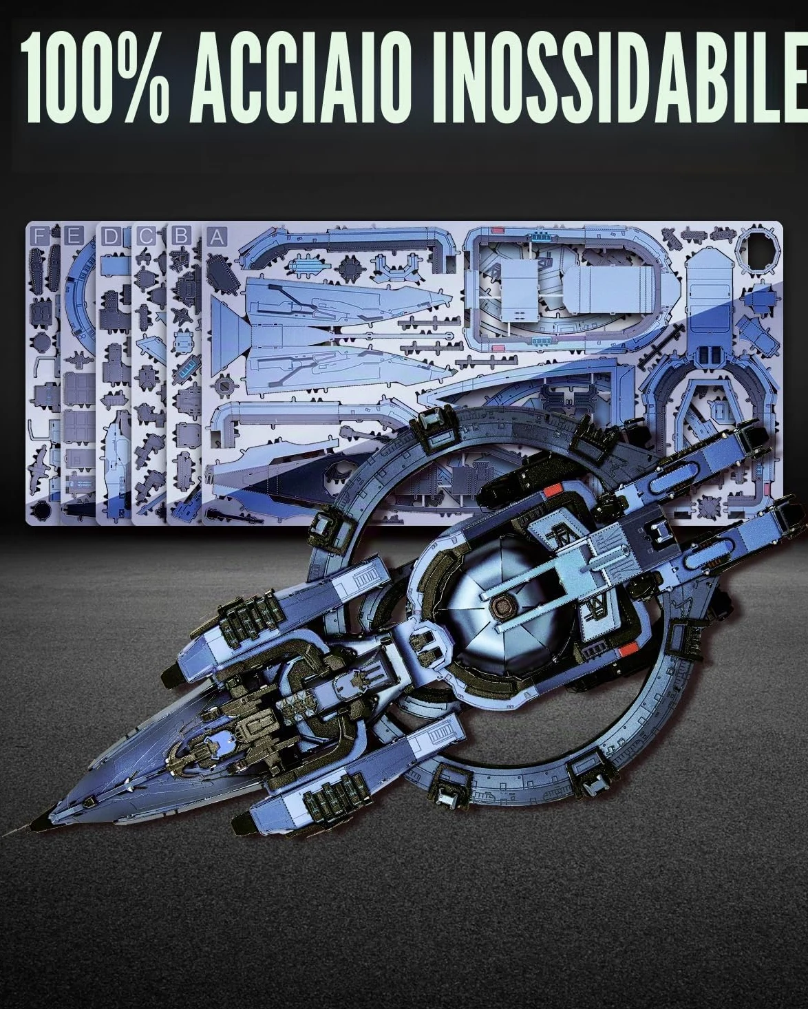 Piececool 3d Metal Puzzle Veicolo Spaziale Selezione Naturale, Problema dei Tre Corpi Corazzata Astronave 3D Puzzle Metallo per Acciaio Inossidabile, Regalo, modellismo da costruire adulti, 378 Pezzi
