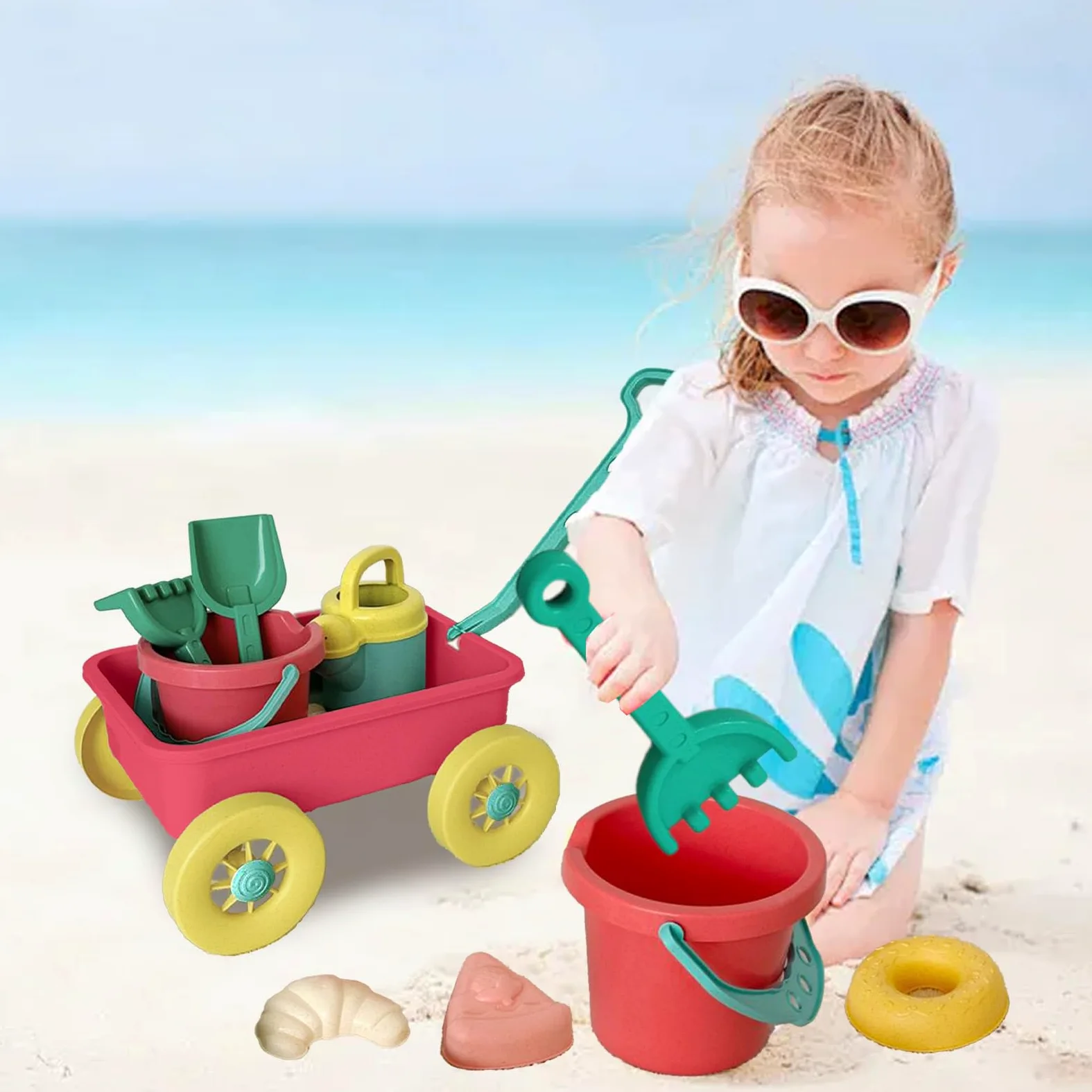 Giochi di sabbia da spiaggia, giocattoli da spiaggia per bambini 8 pezzi | Playset Outdoor Portable Fun Outdoor per ragazzi adolesce