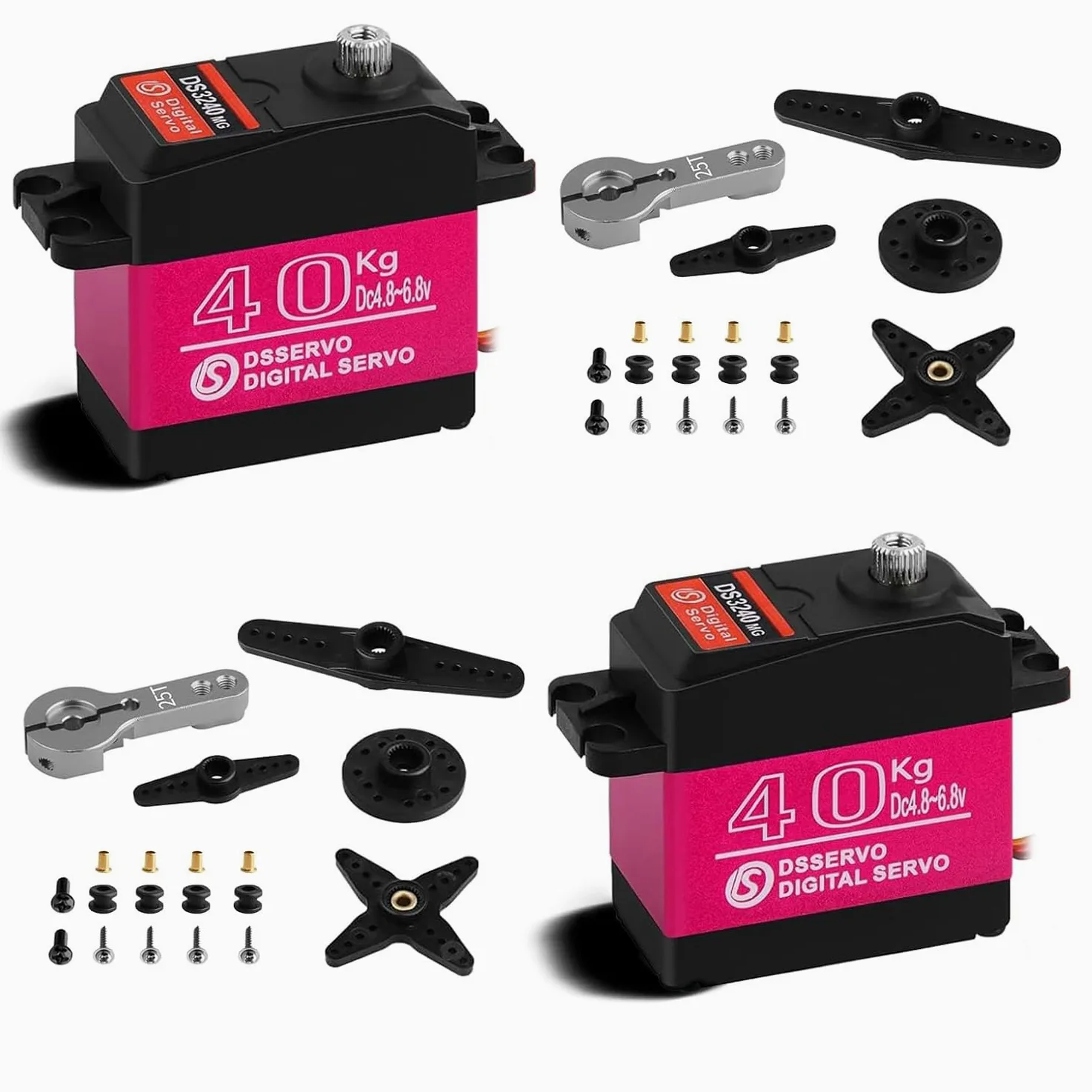 Servo digitale ad alta coppia, 40 kg, parti RC per auto RC in scala 1/10, 4x4, 4x4, VXL, TRX-4, SCX10 III, Everest-10, sterzo RC Servo impermeabile (2 pezzi, 40 kg-270 gradi)