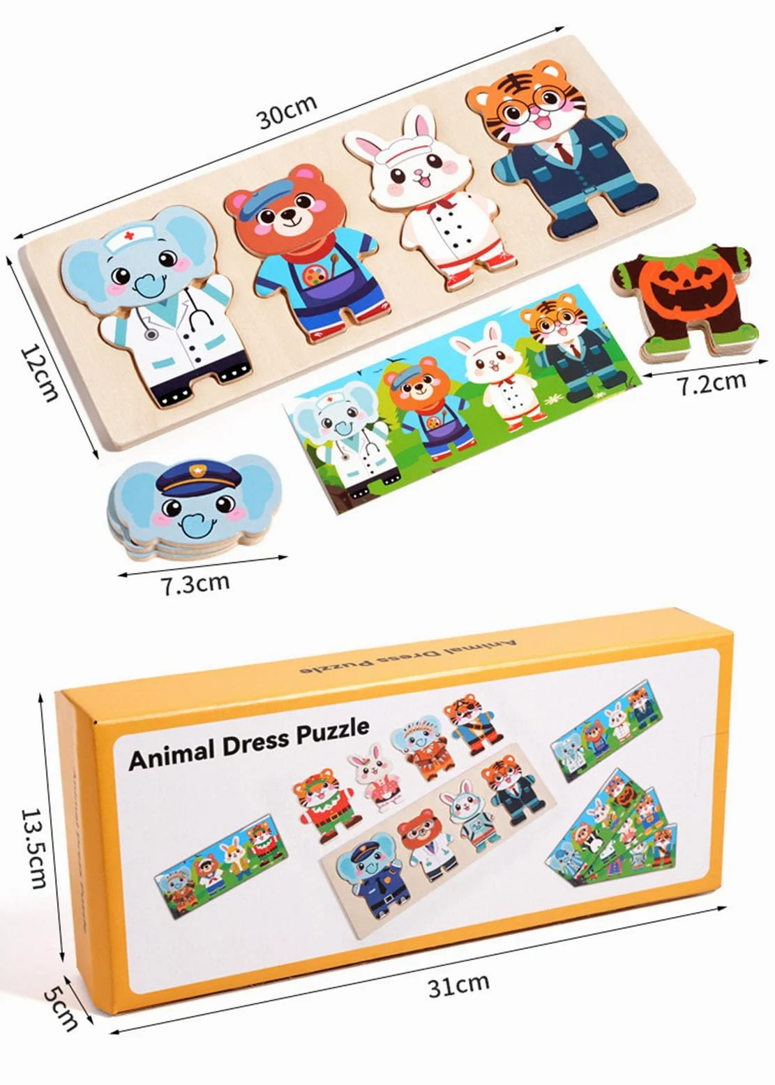 Puzzle di Travestimento con Occupazioni Animali, Gioco educativo per la cognizione