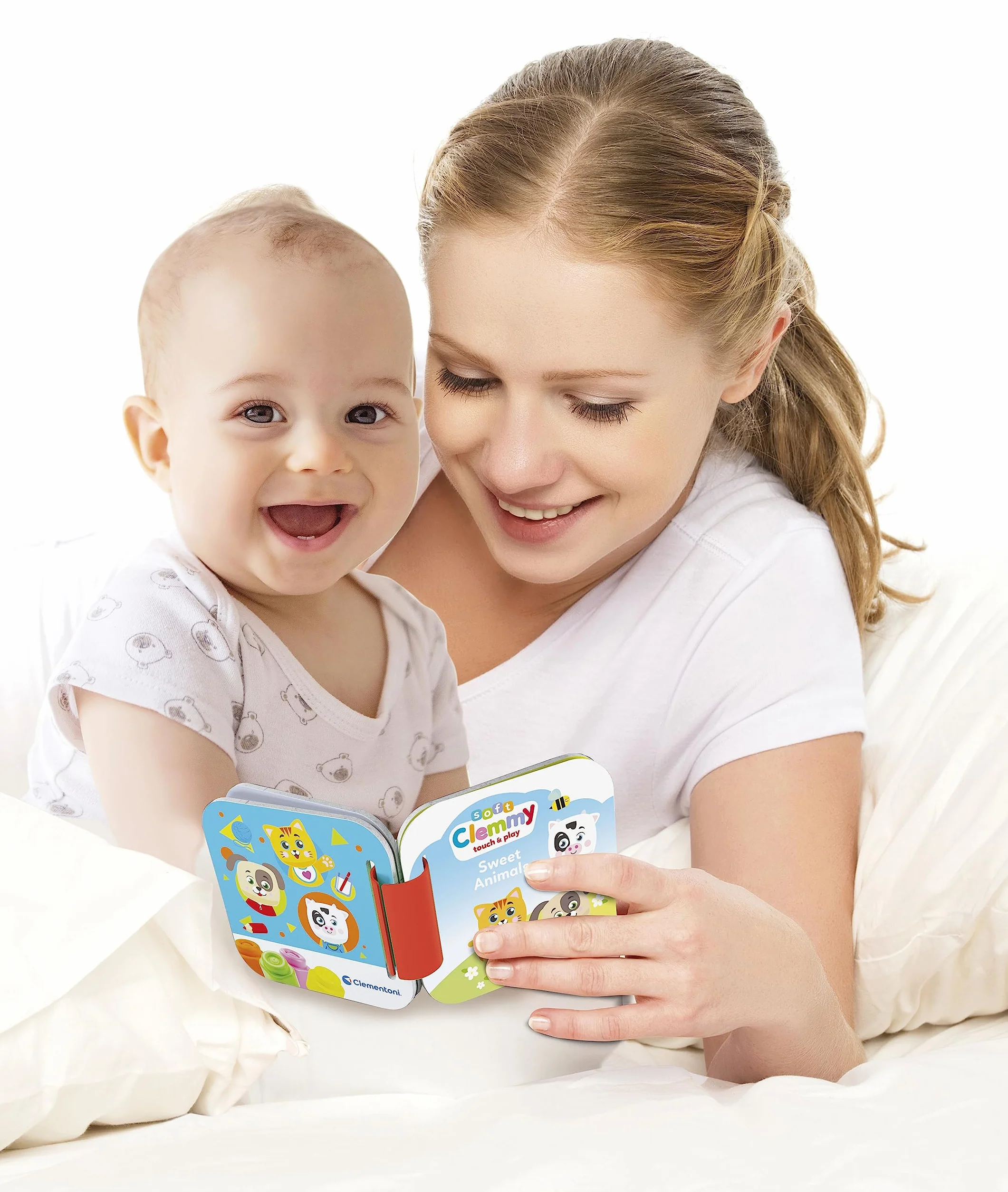 Clementoni Soft Clemmy - Sweet Animals, Play Set Bambini 6-36 Mesi, con 6 Mattoncini per Costruzioni e 3 Personaggi, Gioco Prima Infanzia Made in Italy, per Stimolare i Sensi dei più Piccoli, 17849