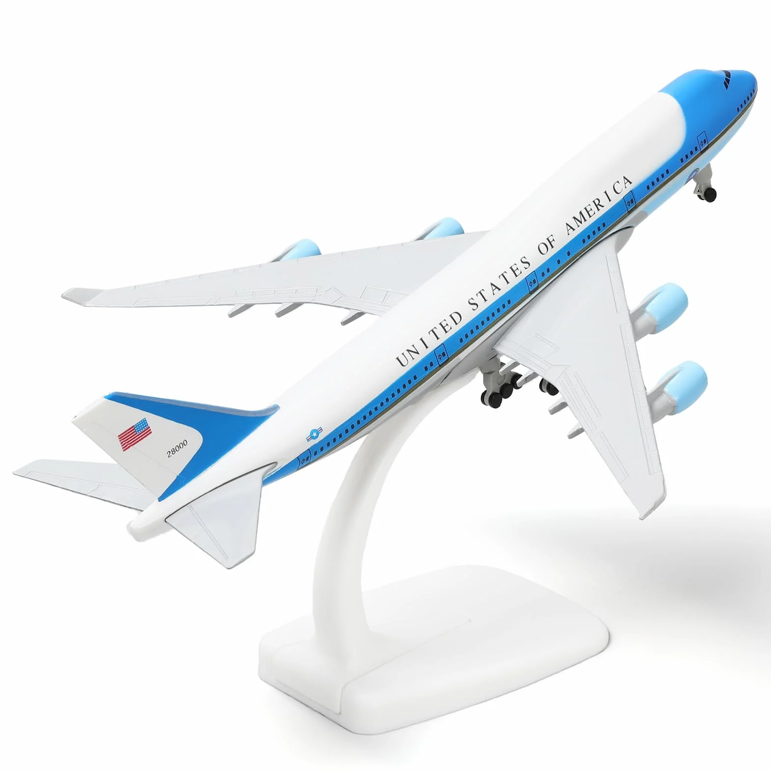 Boeing 747 VC-25A Air Force One Modellino Die-Cast 1:300 w Metalu 8,3 cali