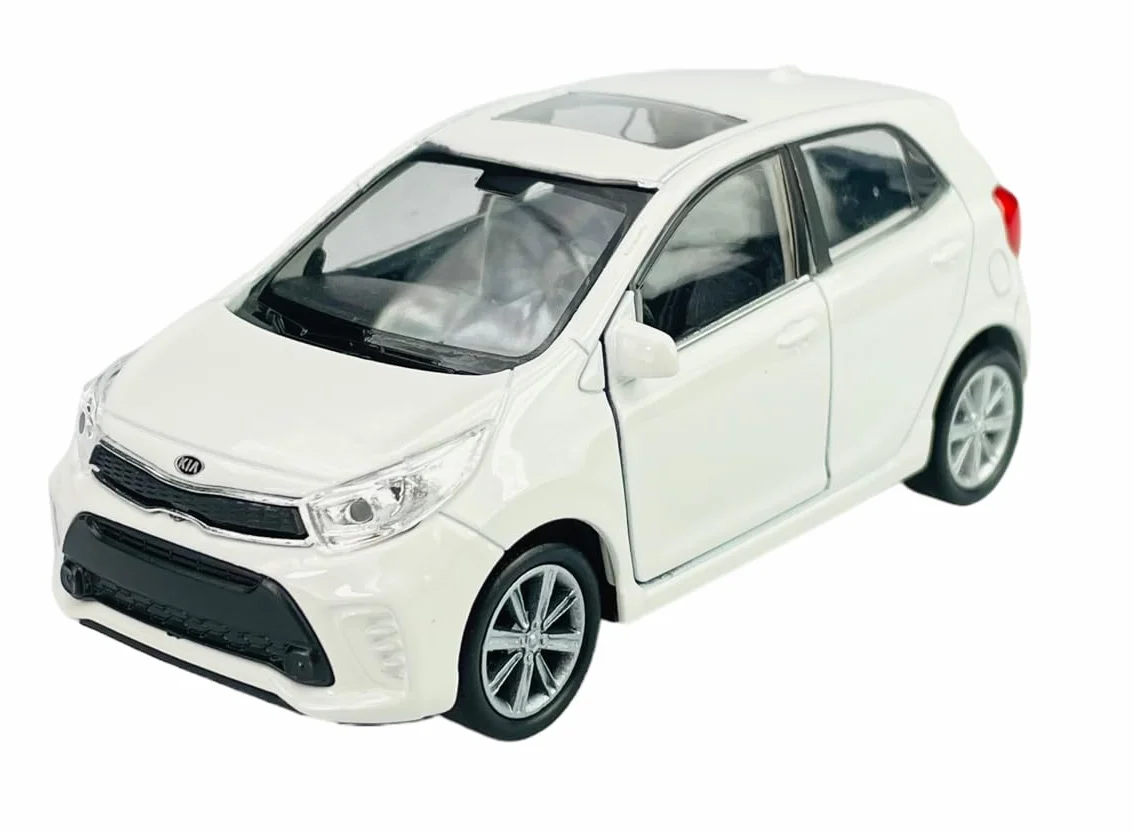 Welly K*I*A Picanto JA 5 Porte Bianco Dal 2017 1/34-1/39 Metal Model Auto Die Cast Nuovo in scatola