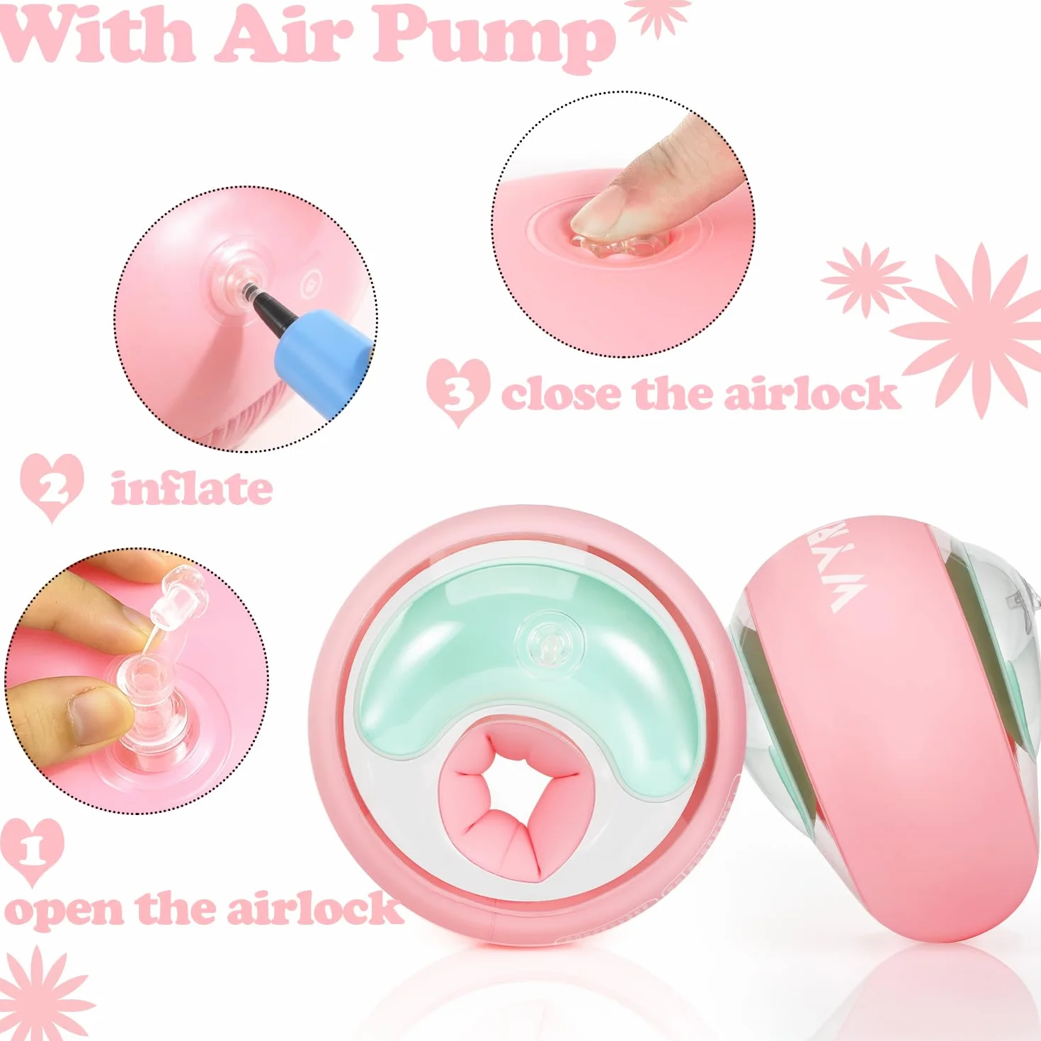 WYRIAZA Braccioli Bambini 1-6 anni Braccioli Bambini con 3 Airbag Indipendenti Rotondi Comodo Design Antiscivolo 5-20KGS