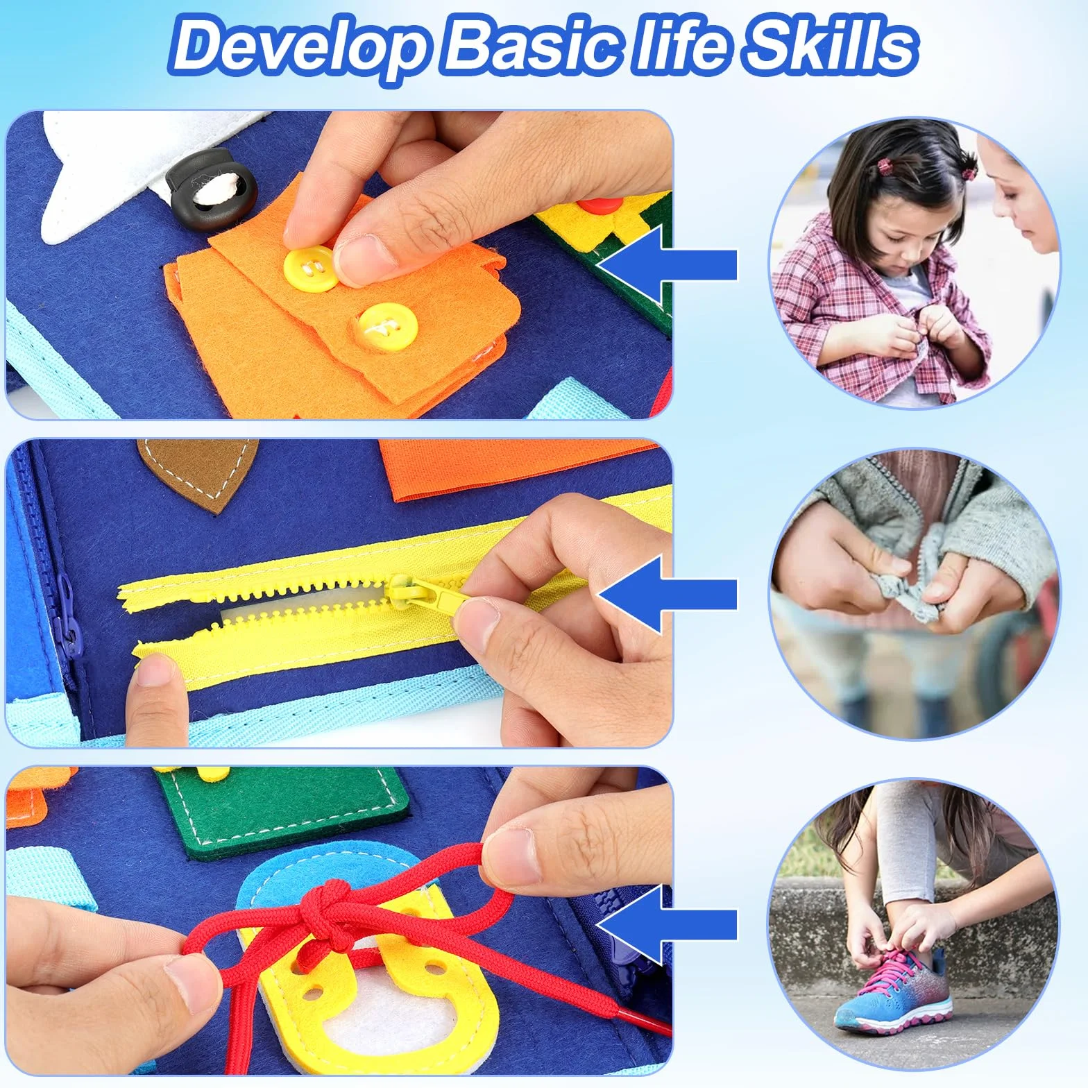 Libro Montessori Interattivo Busy Board Valigetta Sensoriale Bambini Giochi Educativi
