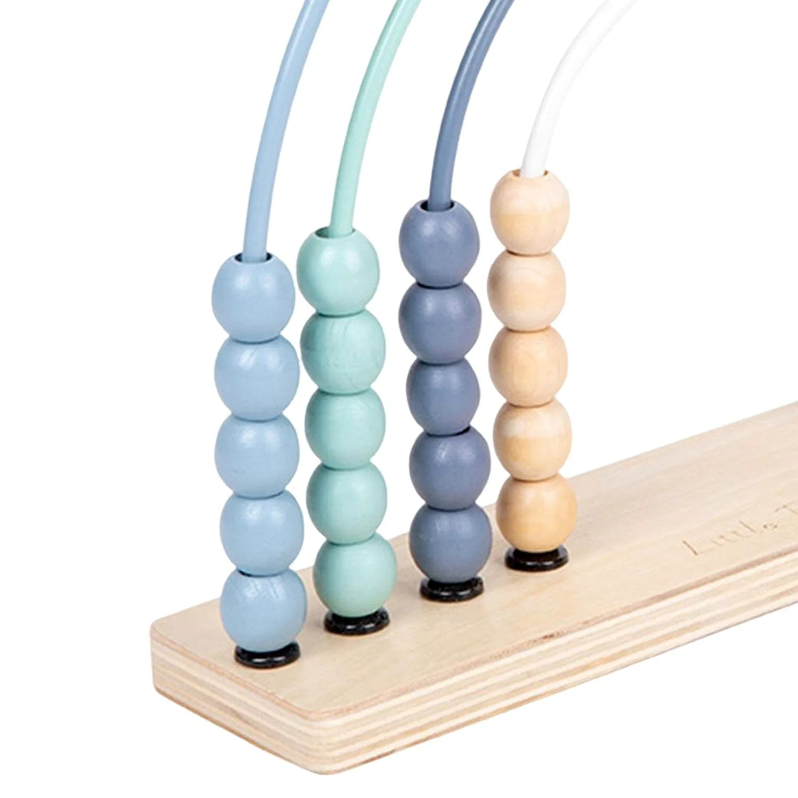 Abaco Arcobaleno in Legno per Bambini, Cornice con Perline Colorate per Contare, Giocattolo in Legno 2 in 1 con Perline Colorate, Blu