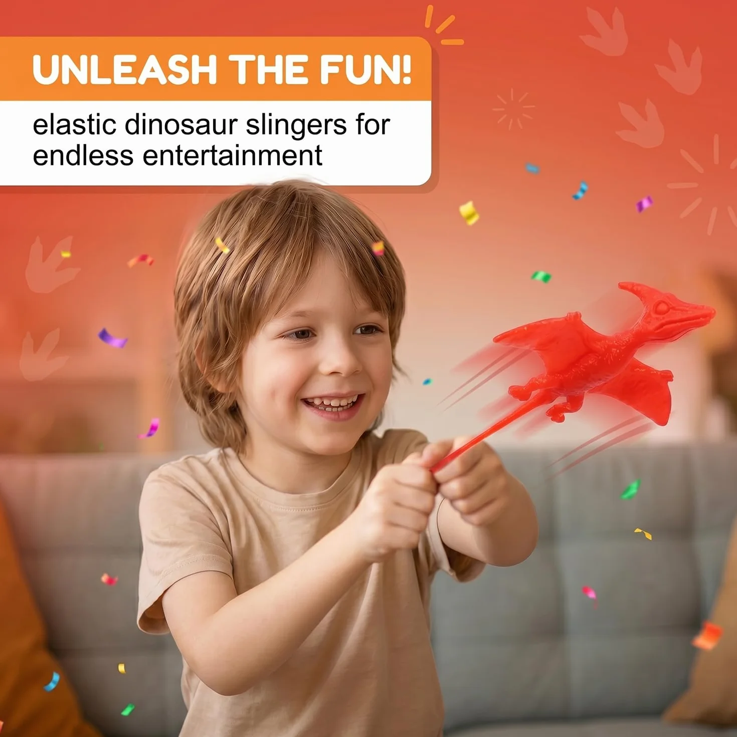 Dinosauri Fionda Marionette da Dita Giocattoli Elastici Antistress per Bambini 15 Pezzi