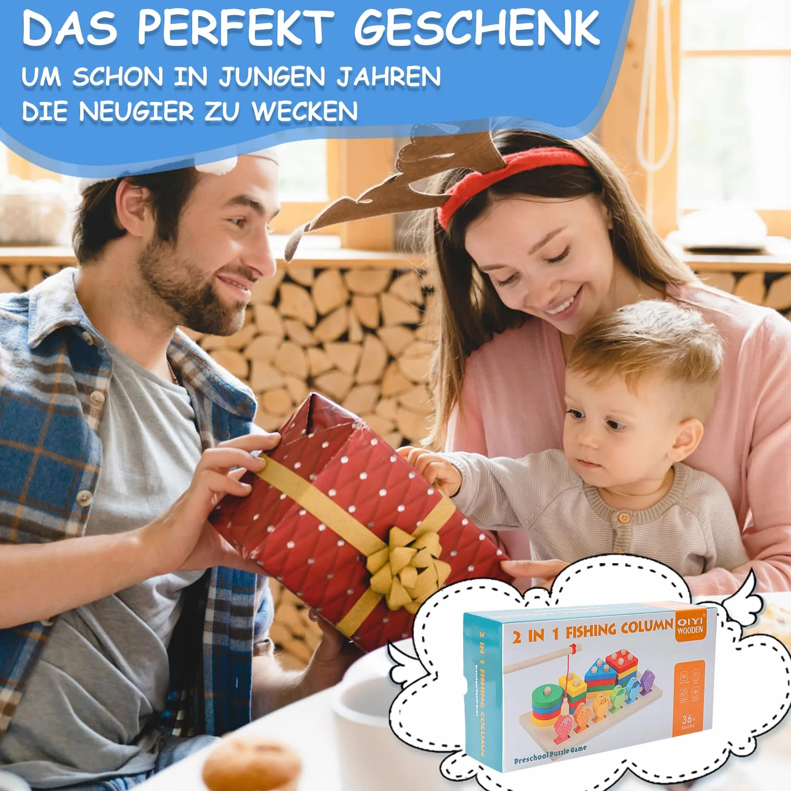 Giocattoli per Bambini Montessori,Giocattoli di Ordinamento e Impilamento in Legno,Forme Geometriche Ordinamento e Impilamento Block Board,Sensoriale Giocattoli,per Bambine e Bambini