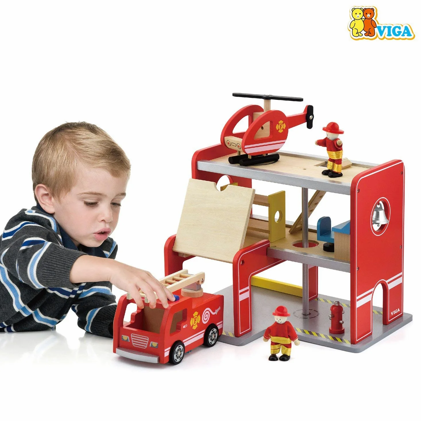 Stazioni Pompieri Con Accessori Cm 35 X 25 X 28 Automezzo Giocattolo Gioco 881