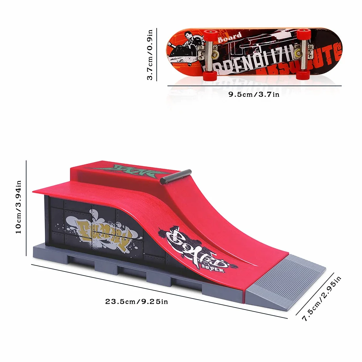 KETIEE Mini Skateboard da Dita con Rampa e Set di Accessori, Mini Finger Skateboards Rampa, Finger Toy Skatepark Rampe, Fingerboard Skate Park Kit per i Regali dei Bambini