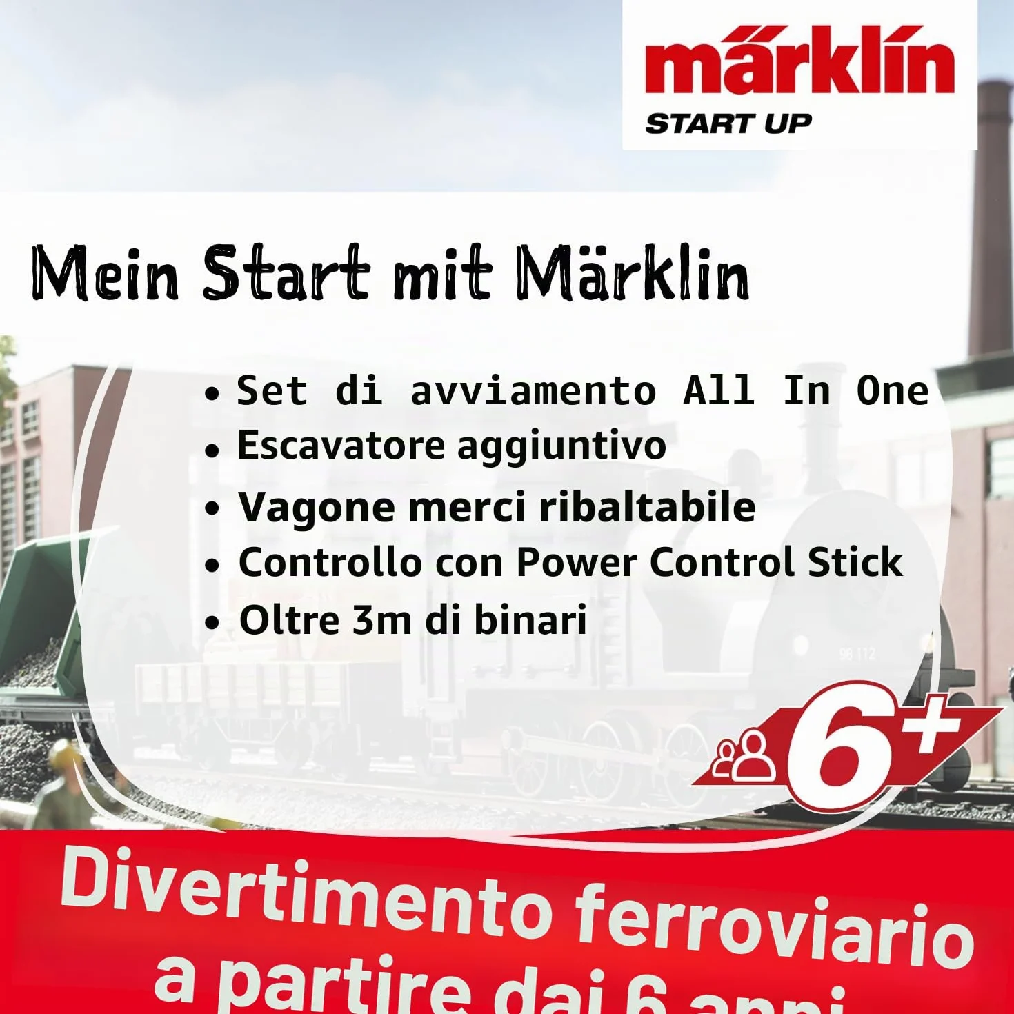 Märklin 29133 Modellino Ferroviario Start Up Kit Iniziale 230 Volt Track H0 Locomotiva, Carrello, Guide e centralina Inclusi nel Kit Iniziale