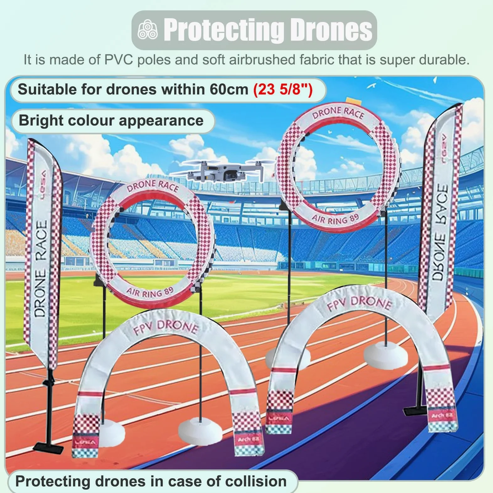 Drone Racing - Kit per allenamento ad ostacoli per interni ed esterni, ideale per allenamento in campionato e attrezzature aeronautiche da gioco in casa