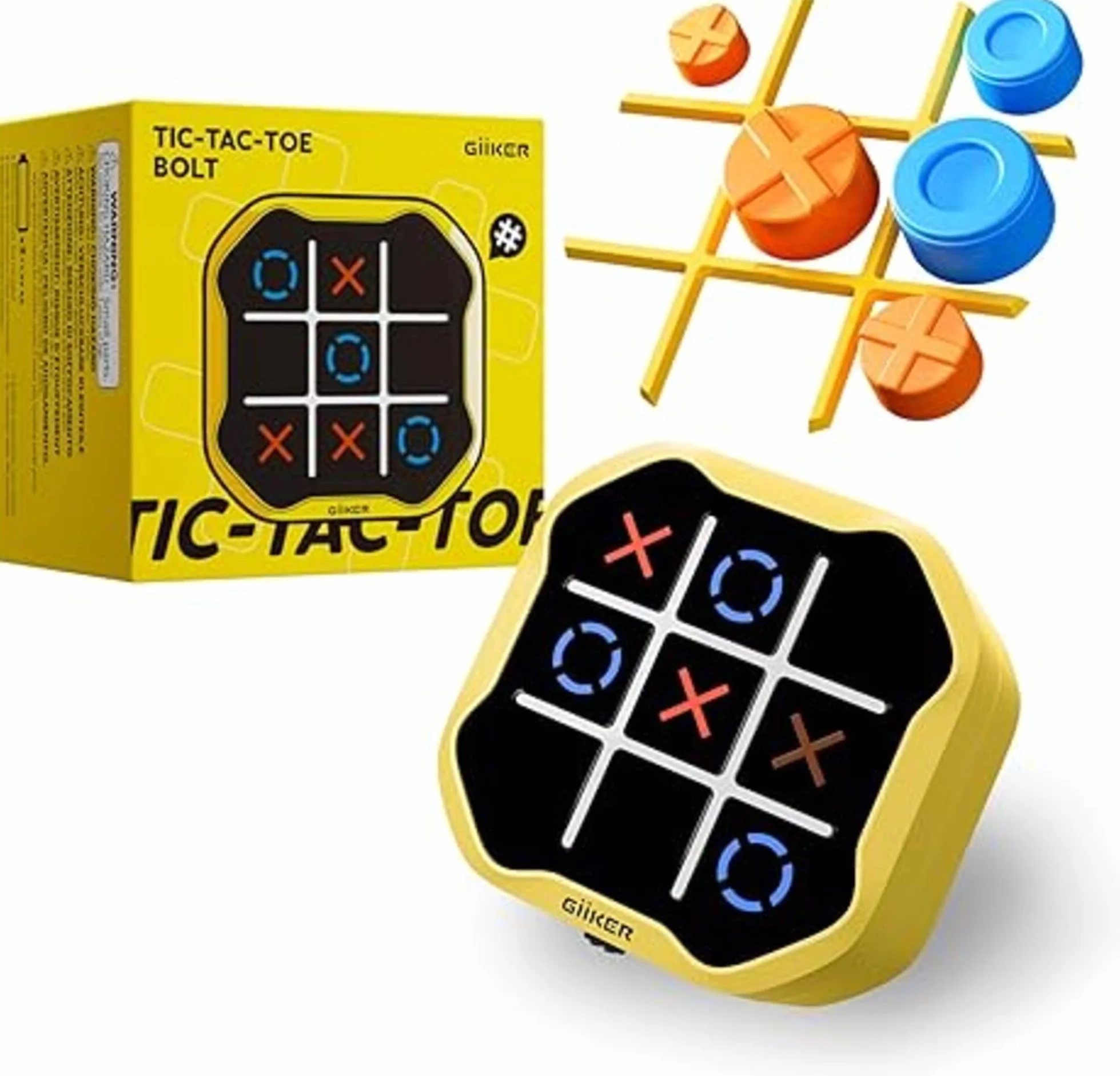 Giiker Tic Tac Toe Bolt Game, originale console di gioco portatile 3 in 1, giochi da viaggio portatili per viaggi in auto, giochi da tavolo per bambini e adulti
