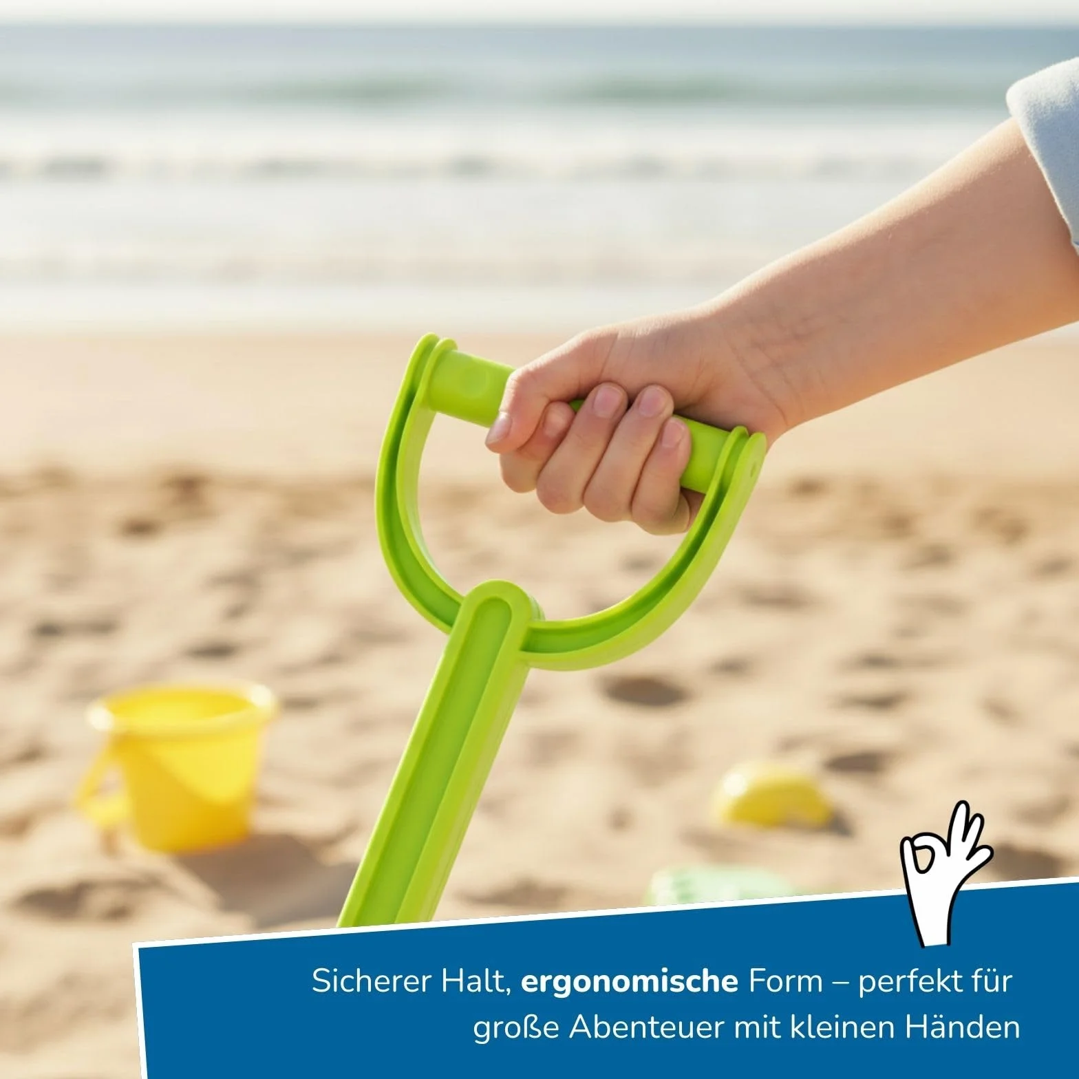 alldoro 60157 XXL Pala appuntita attrezzi da giardino per bambini sabbiera spiaggia in plastica 63 cm di lunghezza