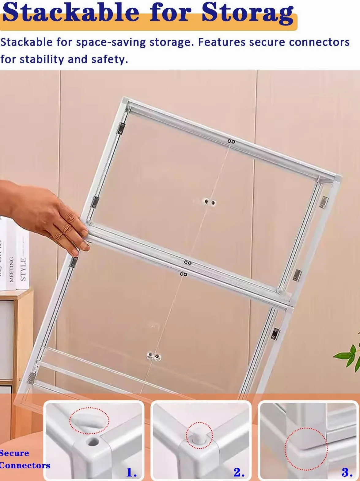 Vetrinetta Espositiva Espositore in Acrilico Extra Large per Figure, Espositore Magnetico Largo 40-80 cm con Doppie Ante, Vetrina Apribile con Struttura in Metallo(70x40x40cm(28x16x16in))