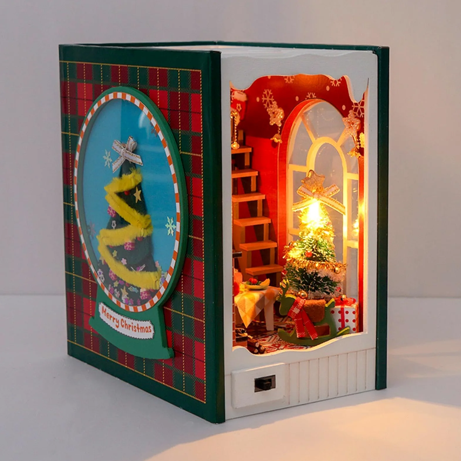 Kit per casa delle bambole in miniatura, decorazione artistica per la casa | Casa di Natale a LED, per compleanno, soggiorno, camera da letto, tavolo, scrivania, cucina, ufficio, bambini