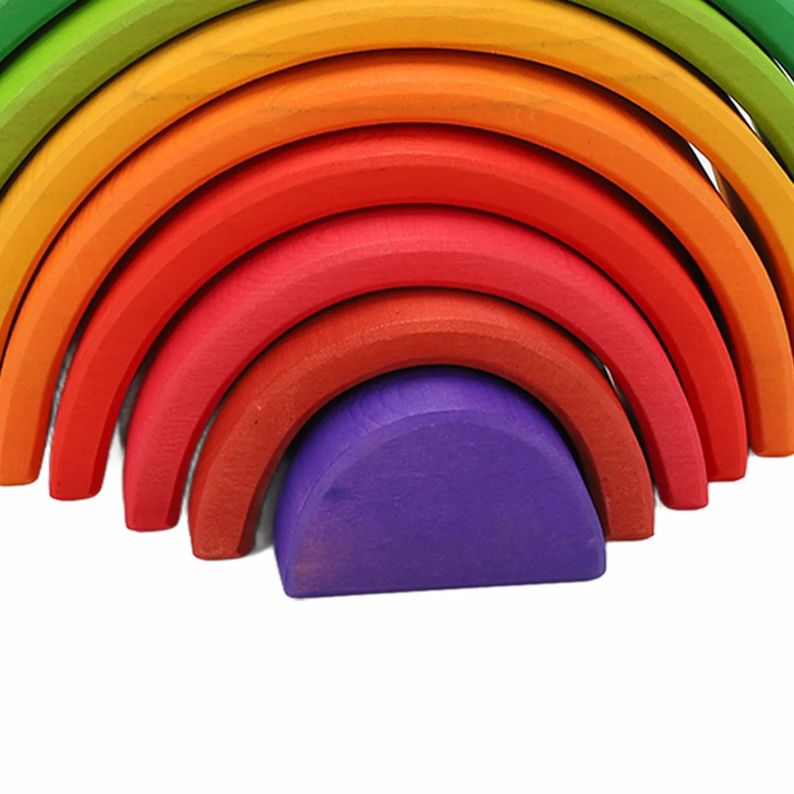Jiawu Giocattolo Impilabile in Legno, Blocchi da Costruzione a Semicerchio da 10 Pezzi, Puzzle di Nidificazione del Ponte Ad, Blocchi Impilabili Colorati con Guida Educativa, per l'apprendimento