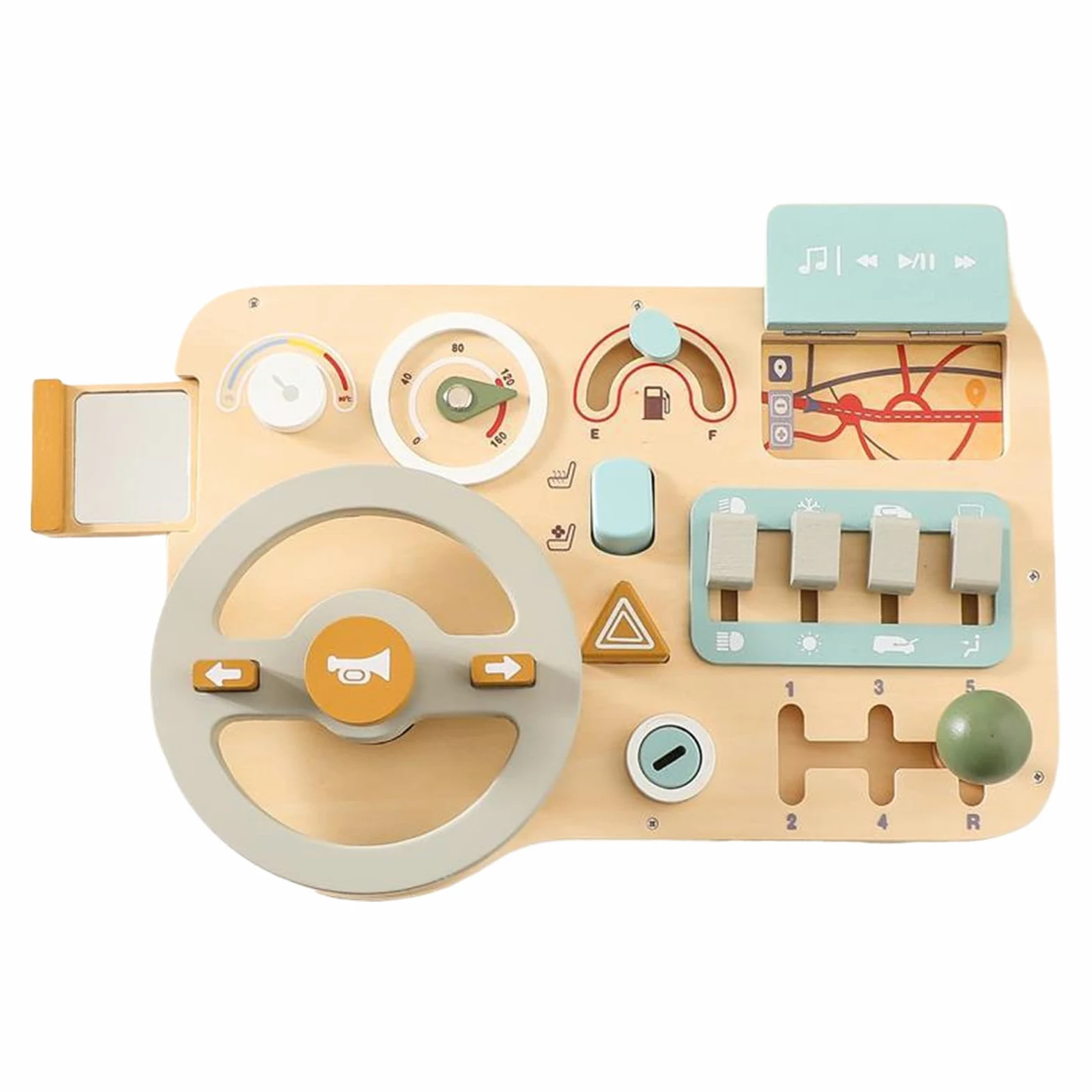 Generico Volante per Bambini Giocattoli Educativi di Guida in Legno | Antistress Giochi Sensoriali per Bambini Casa Aula Scuola Materna Feste Viaggi Compleanno