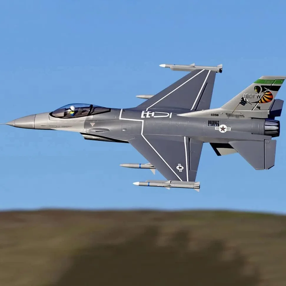 GuyAna Aereo telecomandato di Grandi Dimensioni 49 Pollici, Caccia per Aereo RC a 6 canali da 2,4 GHz con Motore brushless, Carrello di atterraggio Retrattile, RTF Facile e Pronto a volar