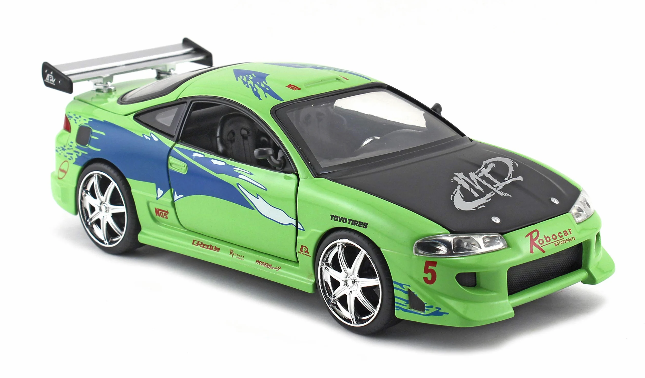Jada Fast And The Furious Fast and Furious Mitsubishi Eclipse Del 1995, 253203007, +8 Anni, Funzionamento A Ruota Libera, Parti Apribili, Multicolore