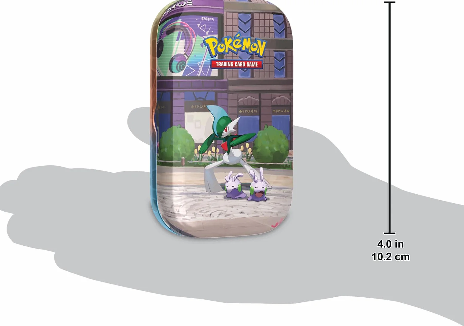 Pokémon: miniscatola da collezione Luminopoli (Gallade e Goomy) del GCC Pokémon (2 buste di espansione, 1 carta con l’illustrazione Pokémon della miniscatola e 1 foglio di adesivi), Ed. Italiano