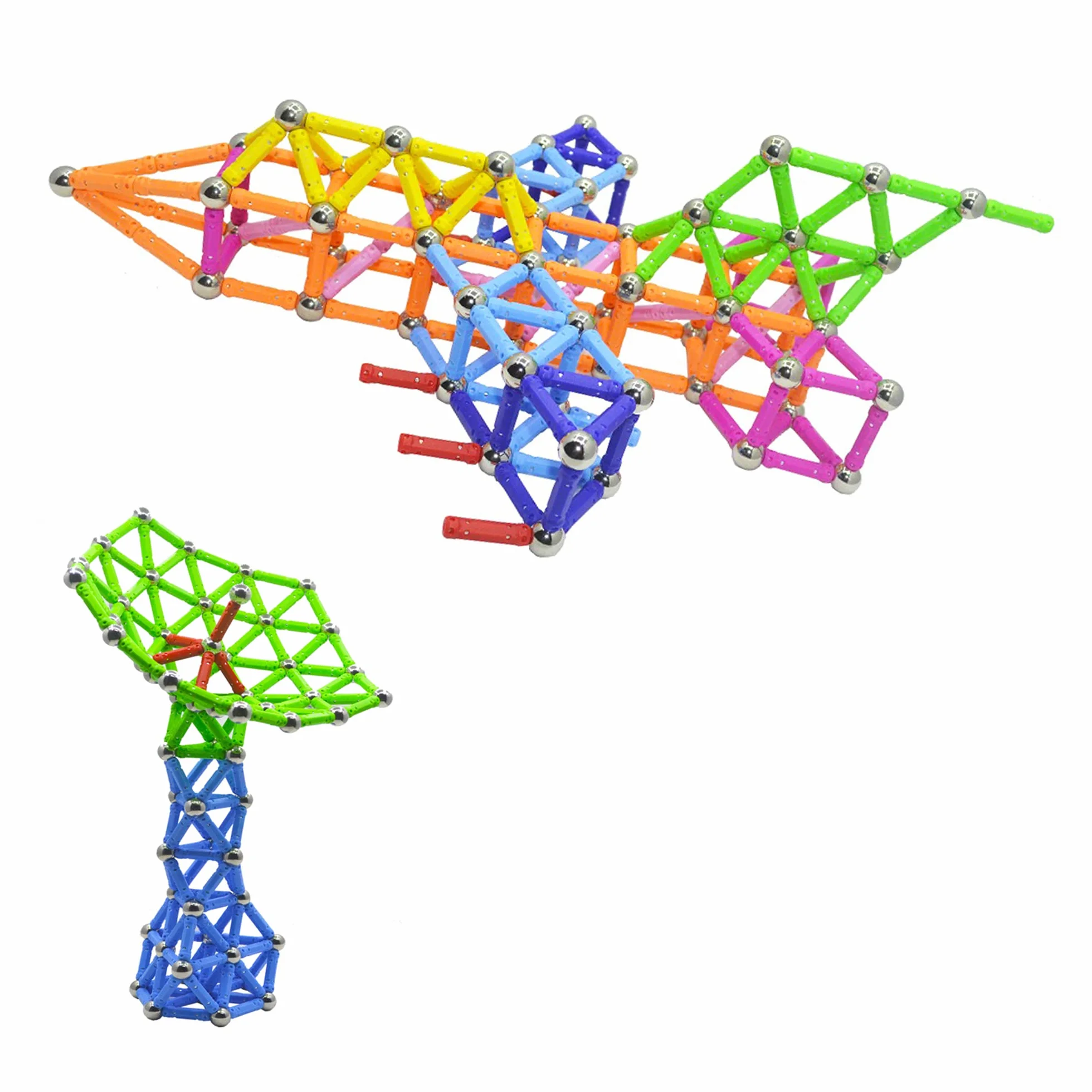 160 pezzi puzzle blocchi magnetici giocattoli, costruzione di magnete Kit di costruzione educativi per bambini che giocano gioco impilabile con mattoni e bastoncini magnetici