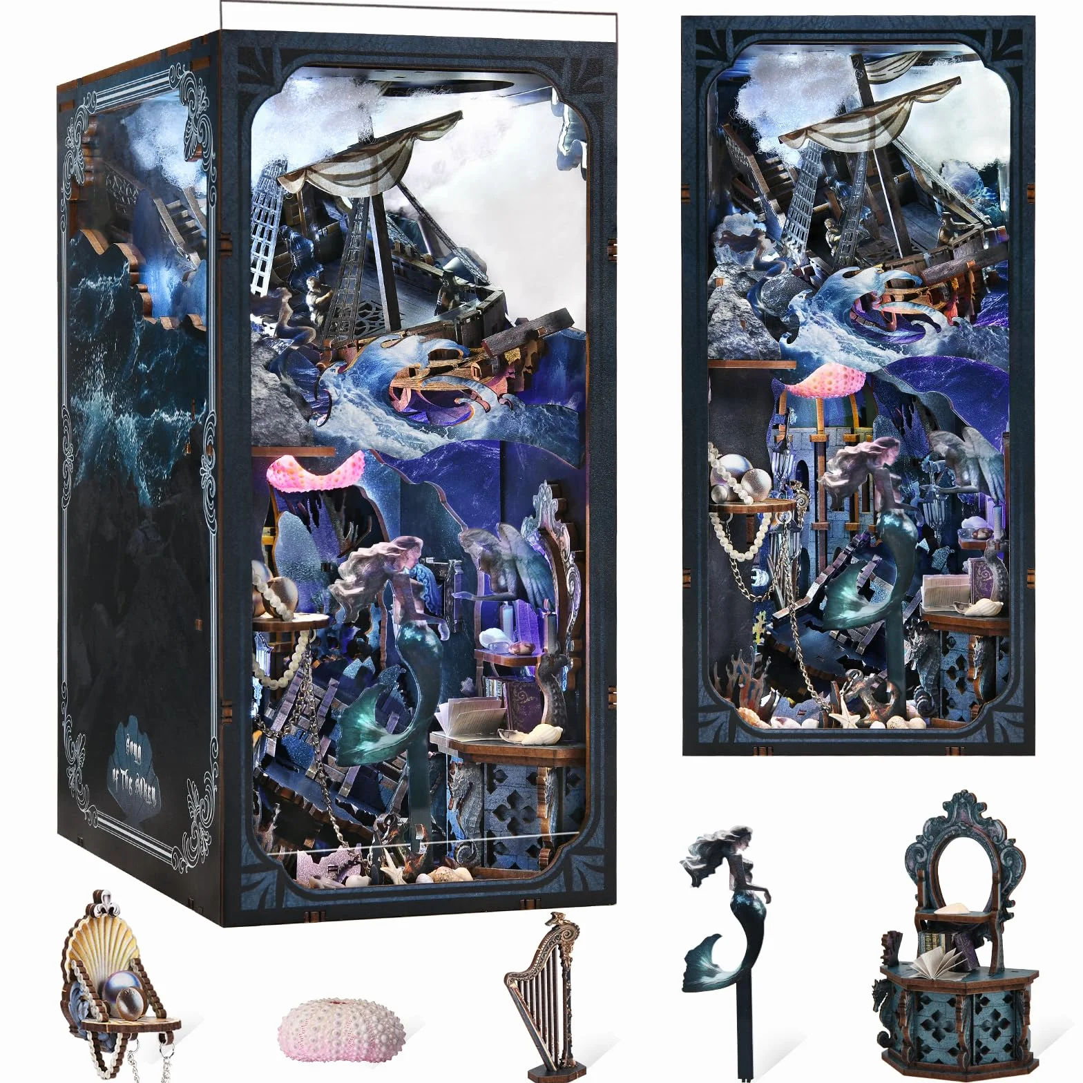 MiniCity Book Nook - Kit da costruzione, in miniatura 3D, con luce a LED