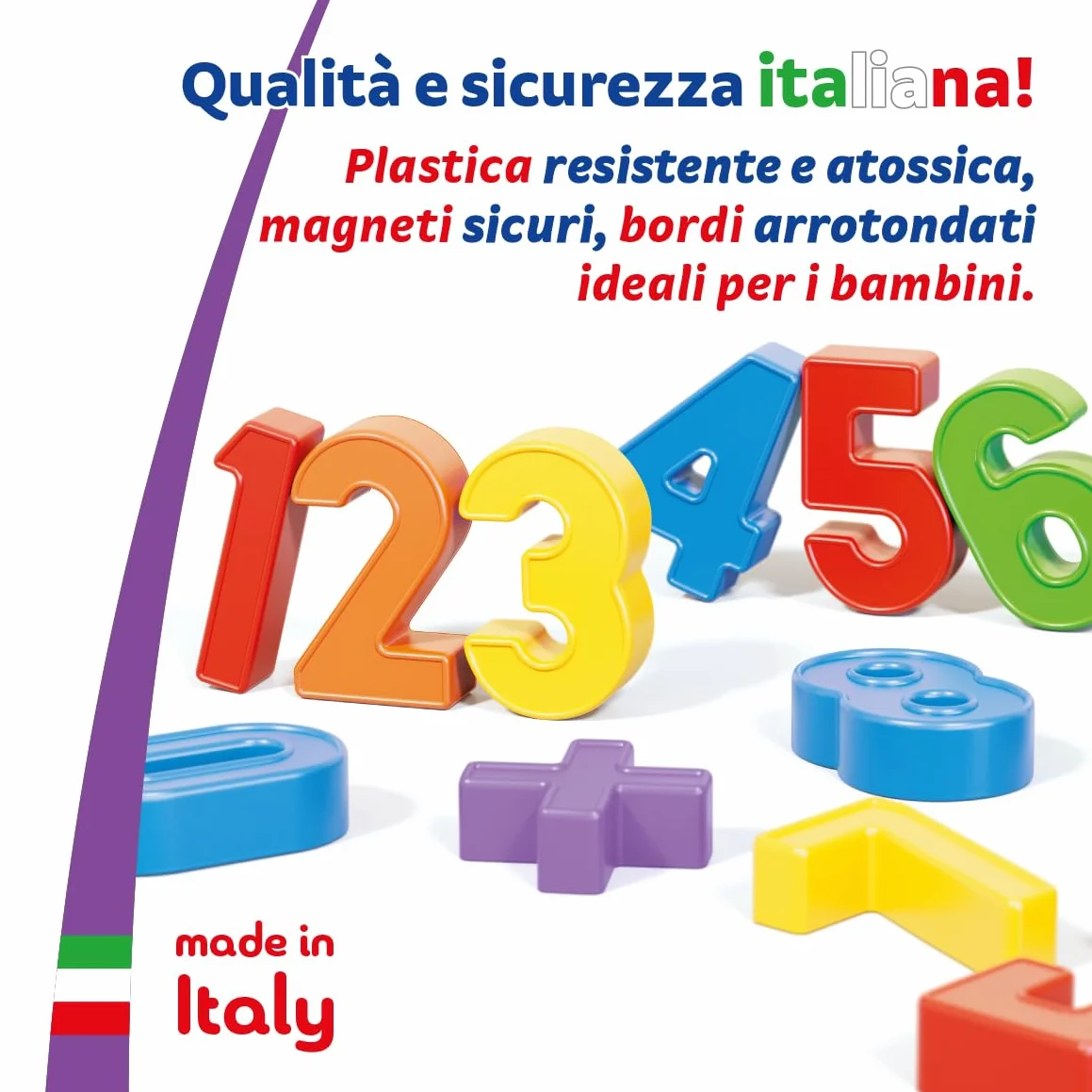 Quercetti 123 Magnetic Ricambi Numeri, Ideale con Lavagna Magnetica per Bambini, 48 Numeri Magnetici Colorati, Giochi Educativi 4 Anni, Regalo Bambina 5 Anni, Giochi Bambini 4 Anni Made in Italy