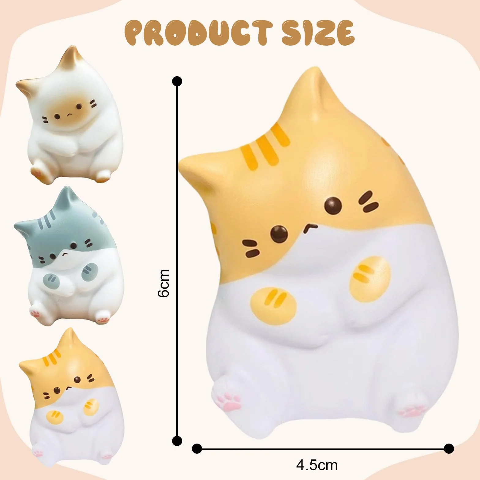 Mochi Squishy Giocattoli da Schiacciare Kawaii Squeeze Toys Antistress 3 Pezzi